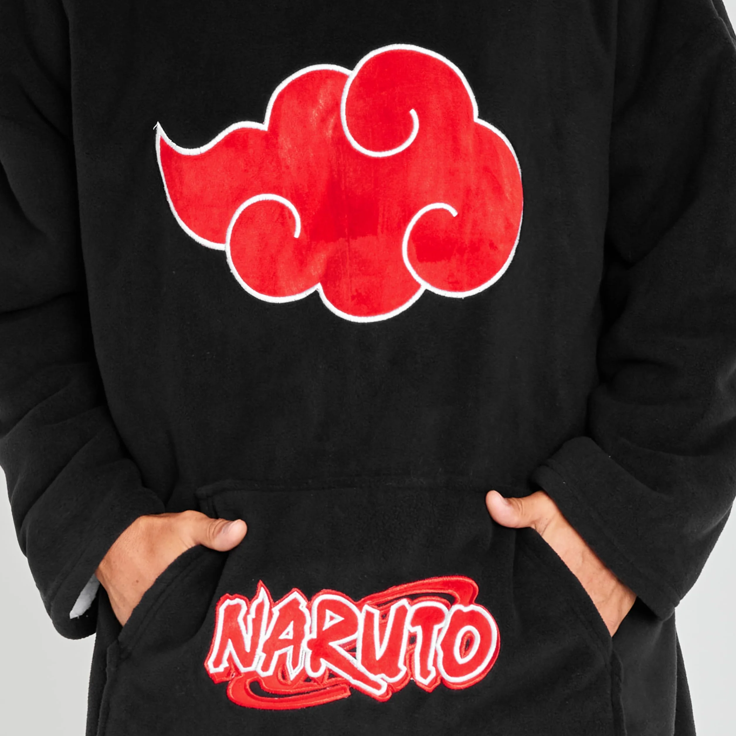 Naruto Koc z kapturem dla mężczyzn i nastolatków - przytulna polarowa bluza z kapturem oversize, jeden rozmiar, z podszewką sherpa, prezenty anime dla mężczyzn