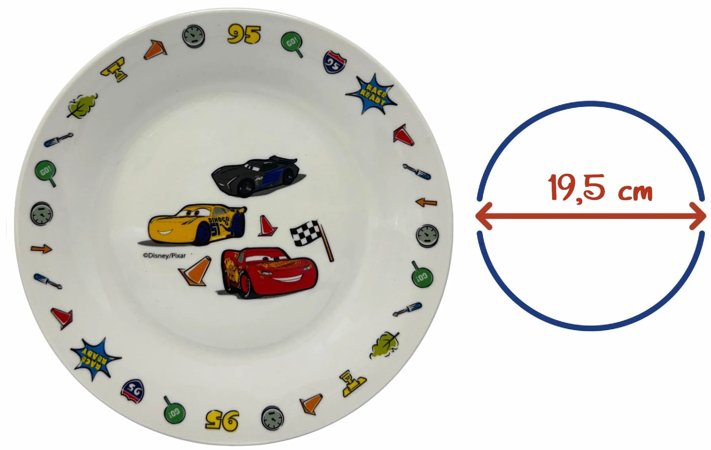 CARTOON 3-częściowy zestaw ceramiczny Disney Cars miska miska talerz zastawa stołowa dla dzieci zestaw obiadowy