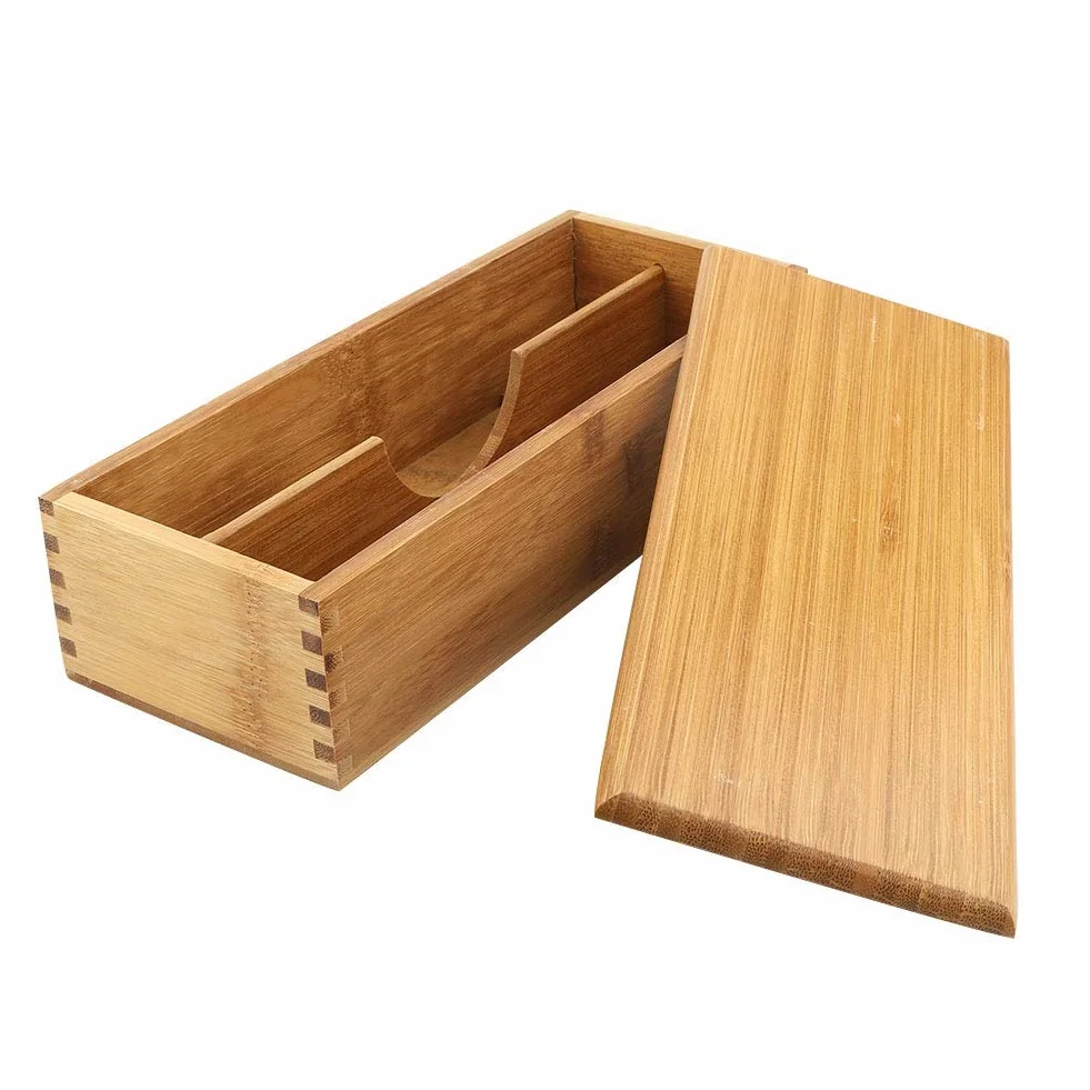 Drewniane Pudełko na Sztućce z Organizerem 10,6 x 4,3 x 2,5 Cala