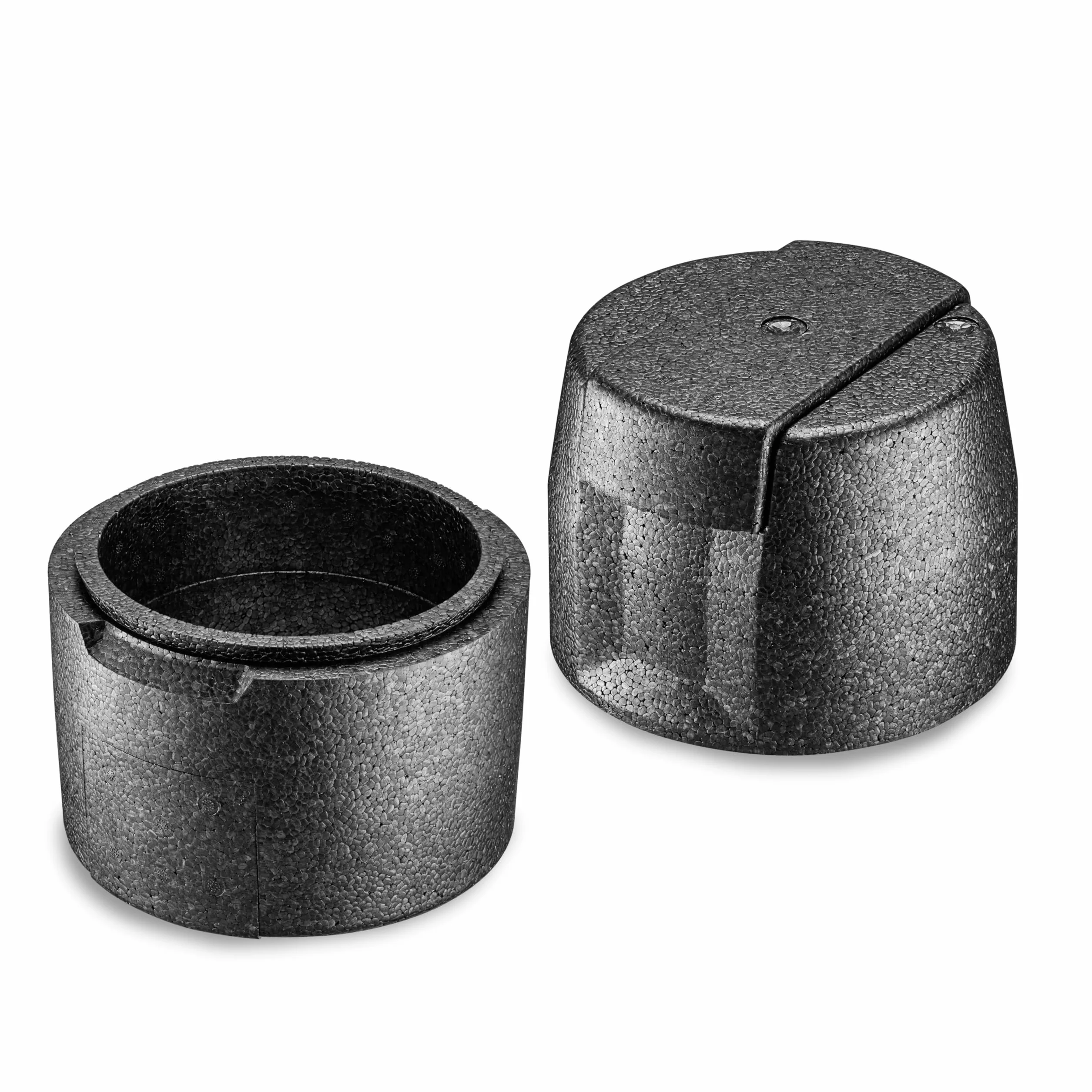 thermohauser EPP Thermobox beczka na piwo, czarna, 4-częściowy, opakowanie izolacyjne na beczkę piwa 5 l, 22,0 x 22,0 x 31,5 cm