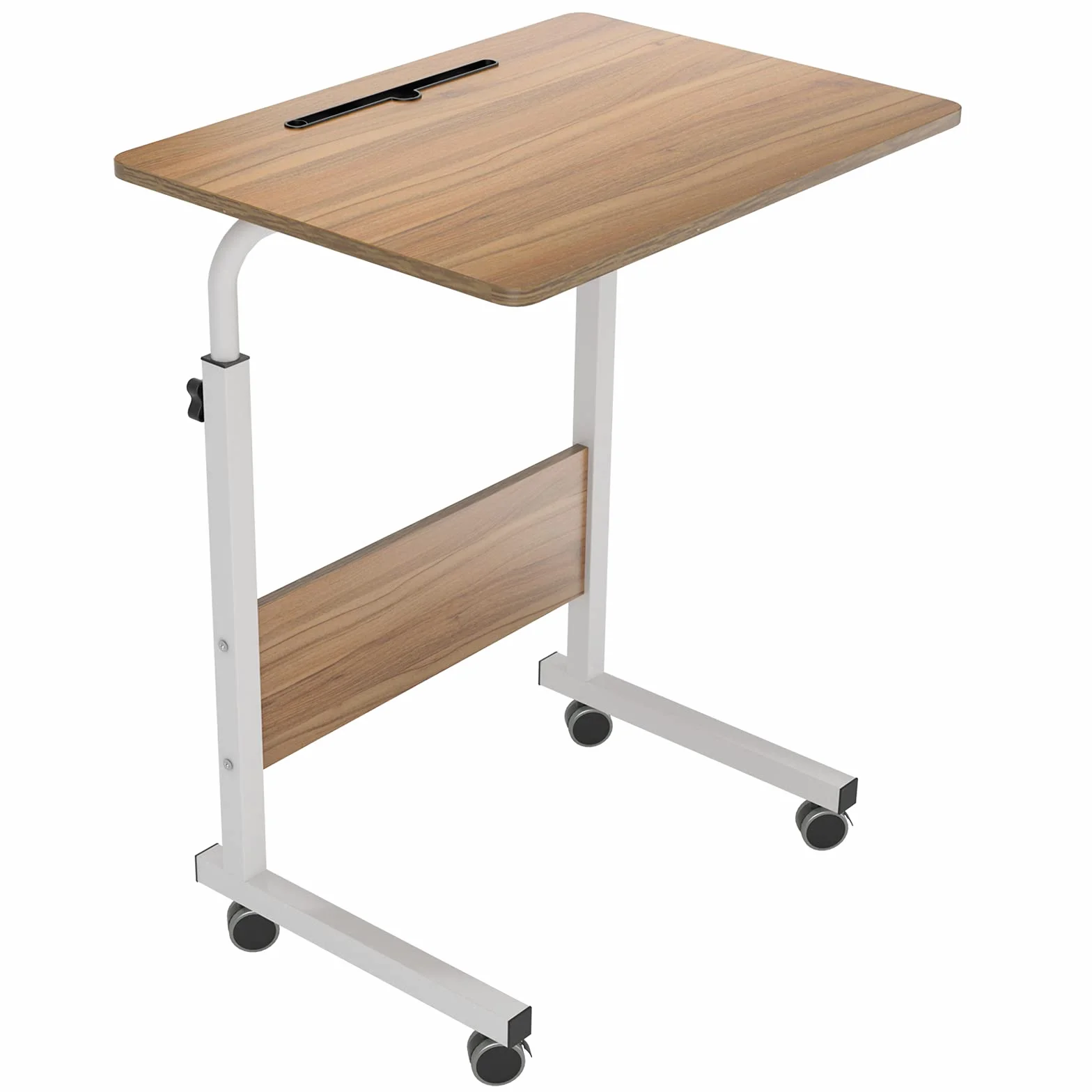 sogesfurniture Stolik pod laptopa z regulacją wysokości, komputer z miejscem na tablet, 60 x 40 cm, pielęgnacji, pomocniczy na kółkach, dąb 05#3-60OK
