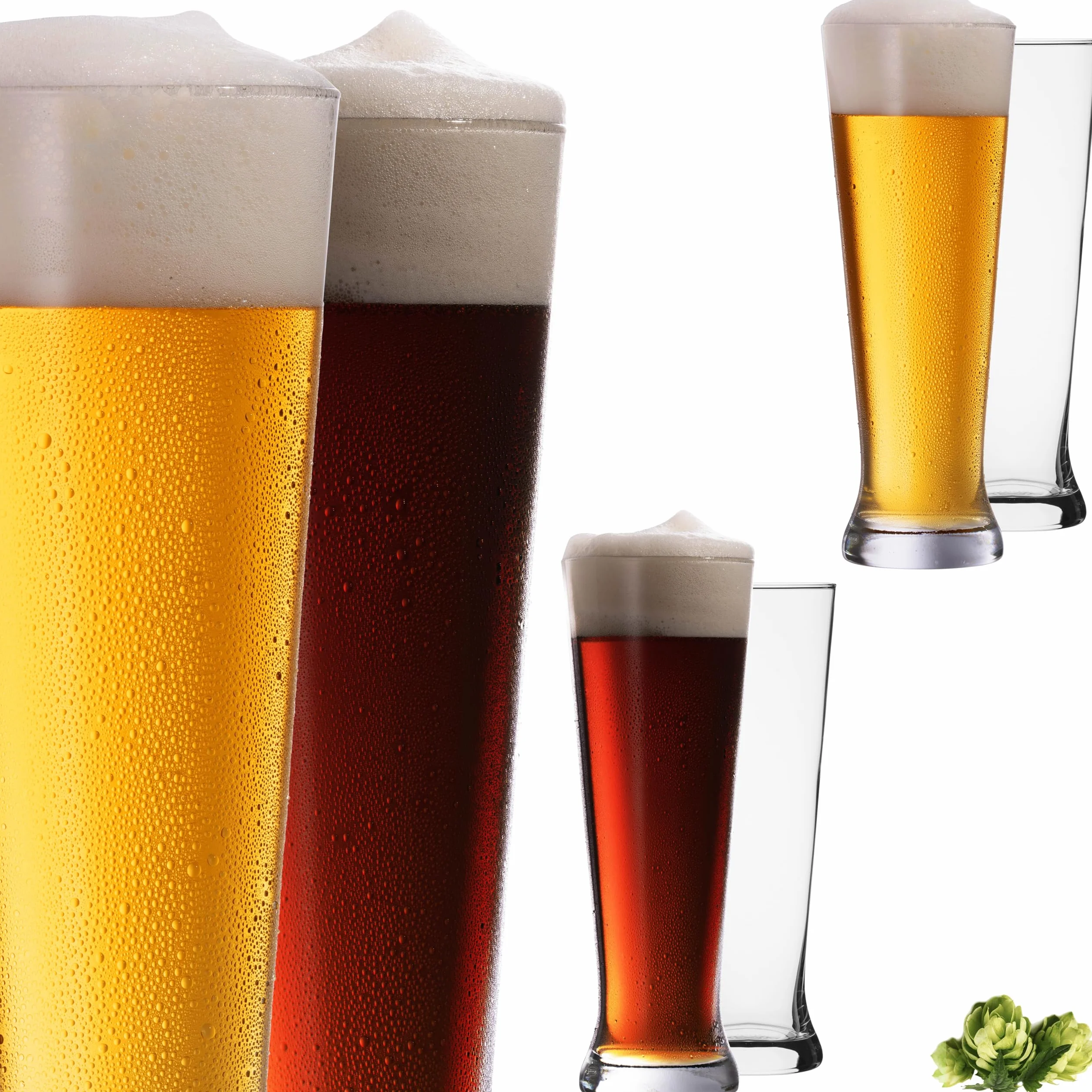 Pilsner szklanki do piwa o wysokiej pojemności 500 ml (maks. 680 ml), nadają się do mycia w zmywarce
