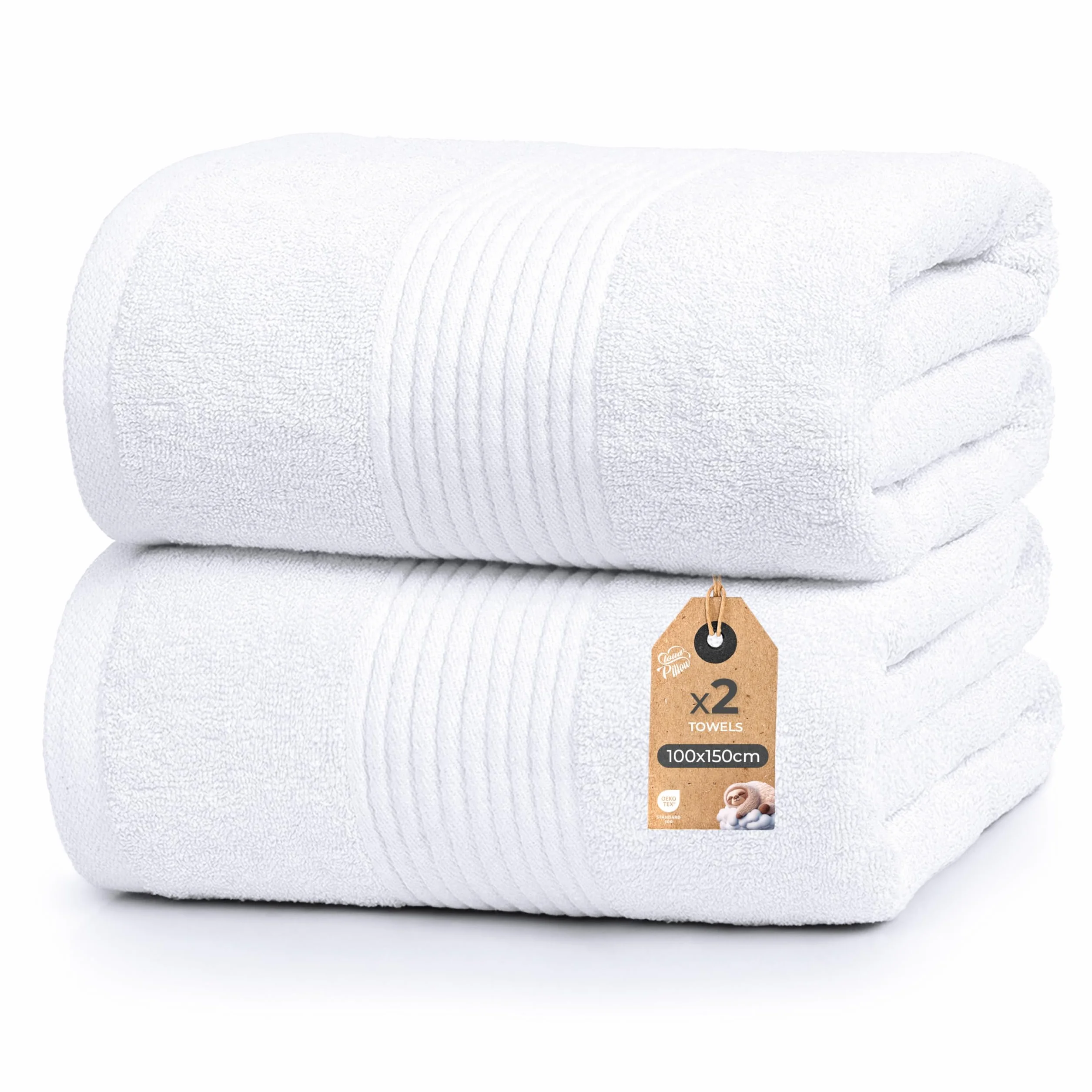 Ręczniki kąpielowe Cloud Pillow, 2 sztuki, 100 x 150 cm – 100% bawełny, ręczniki kąpielowe – 500 g/m², miękkie, chłonne i wytrzymałe, z certyfikatem Oeko-Tex - idealne do hotelu, spa i dla gości