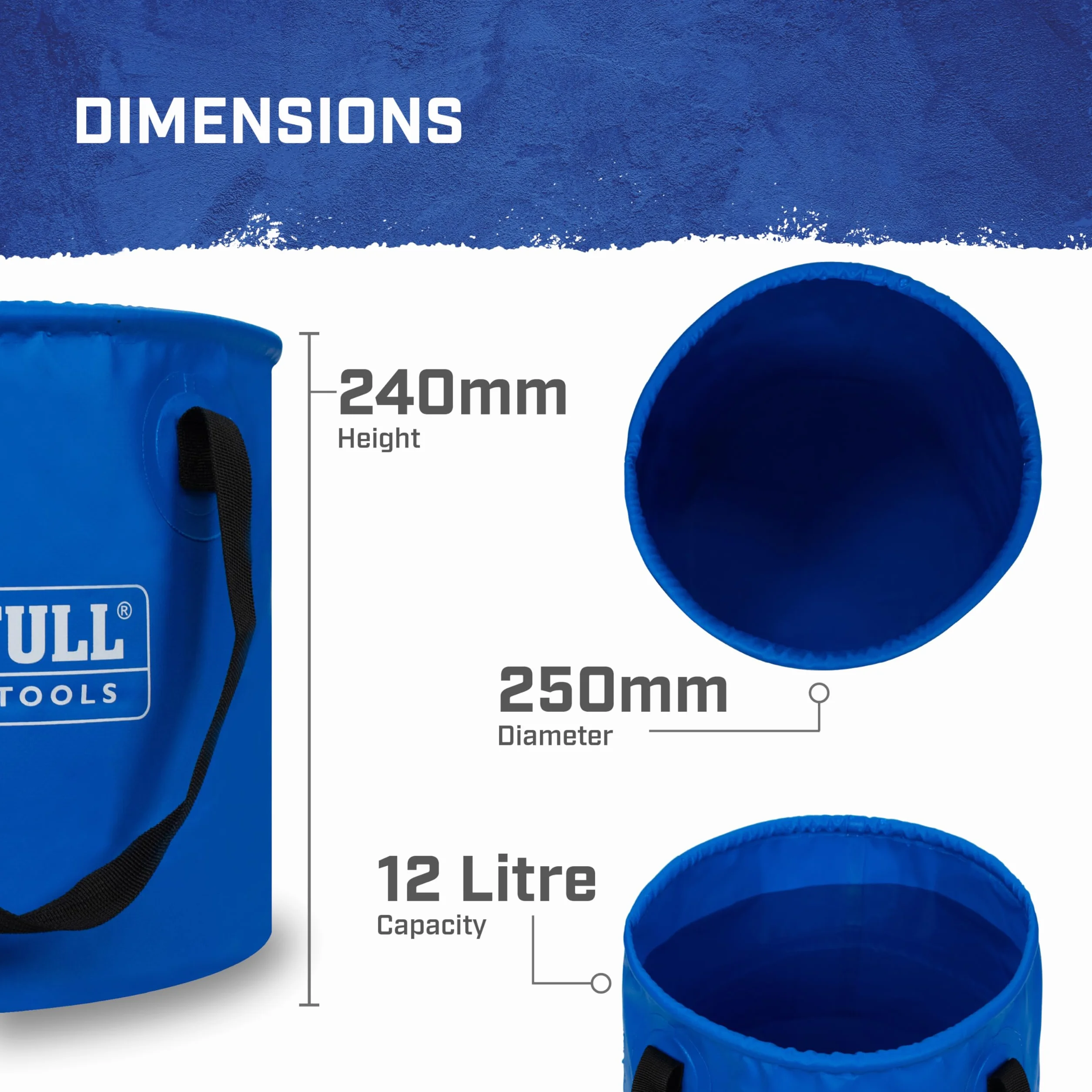 Faithfull Wiadro składane Waterproof 12 l PVC składane na płasko