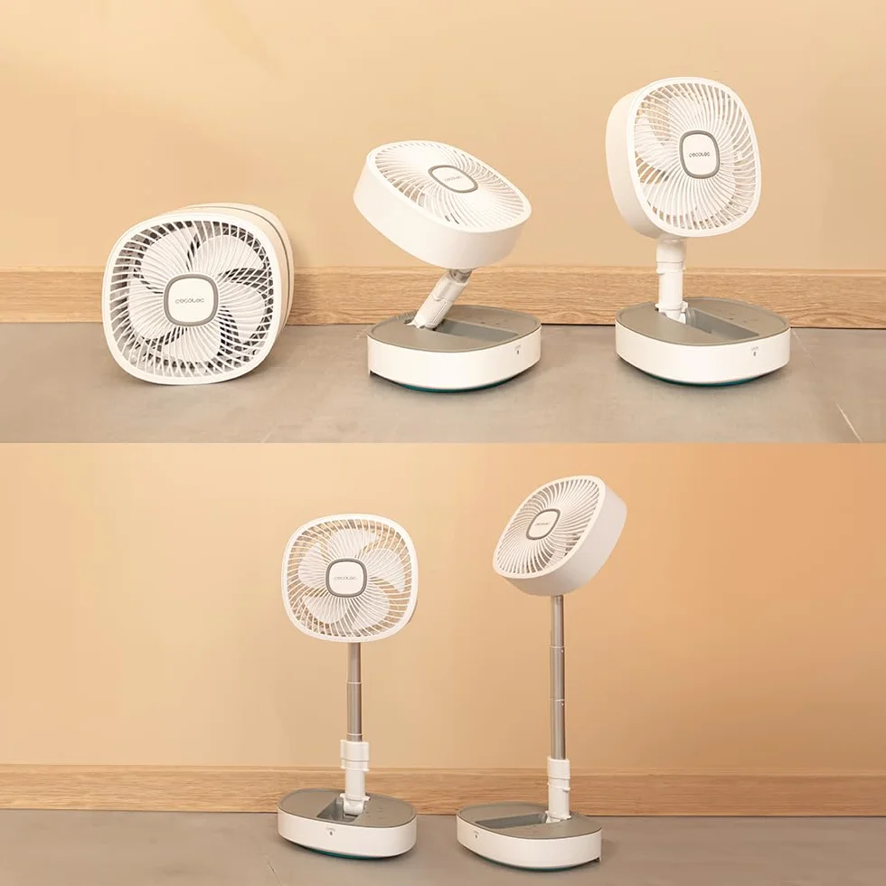 Cecotec Składany przenośny wentylator EnergySilence 1000 FoldAir Portable z LED, 8000 mAh, 10 cali