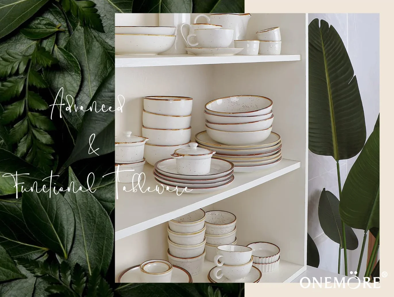 ONEMORE Zestaw 6 talerzy ceramicznych 21,5 cm porcelanowe rustykalne do piekarnika mikrofalowej zmywarki