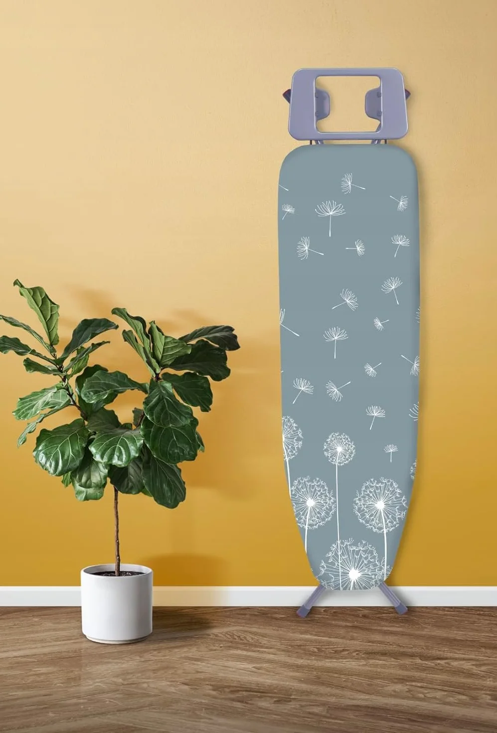 Składana deska do prasowania Basic, 114 x 34 cm, z metalową siatką, podkładką z pianki 5 mm i półką na żelazko, antypoślizgowe nóżki