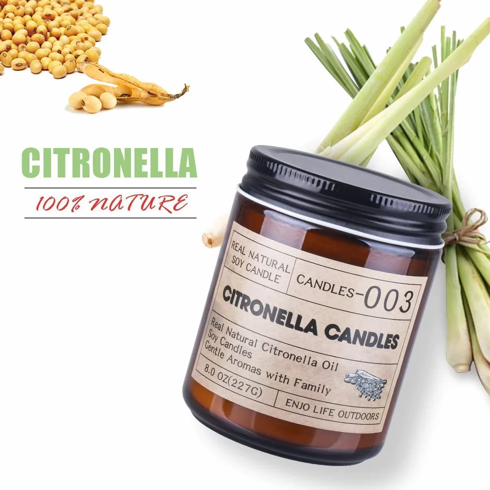 Supersun 240 godzin Citronella duża świeca na zewnątrz wosk sojowy Citronella świece do ogrodu, na taras