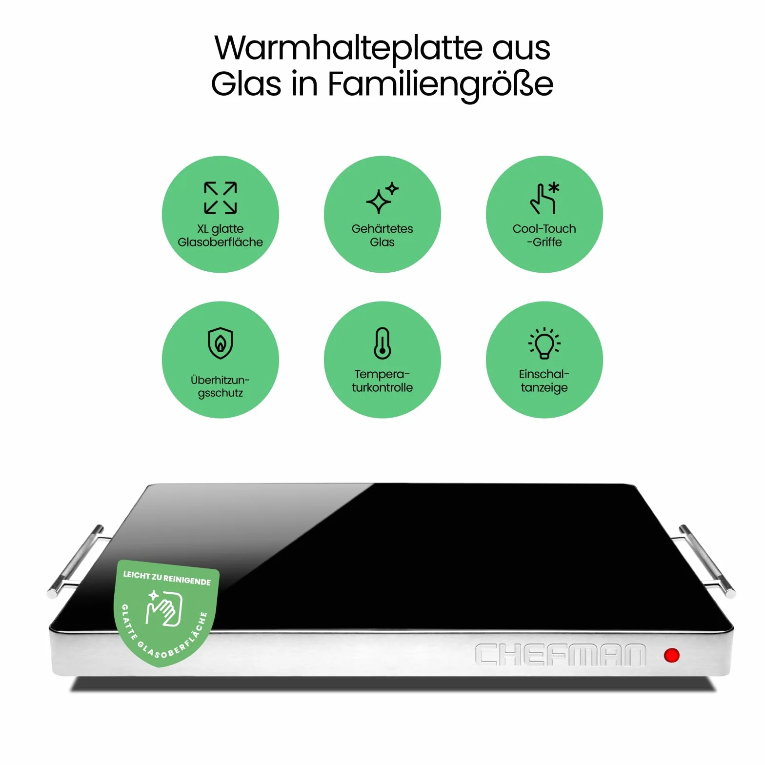 Chefman Elektryczna tacka grzewcza/Trivet z regulacją temperatury, 21 x 16, stal nierdzewna