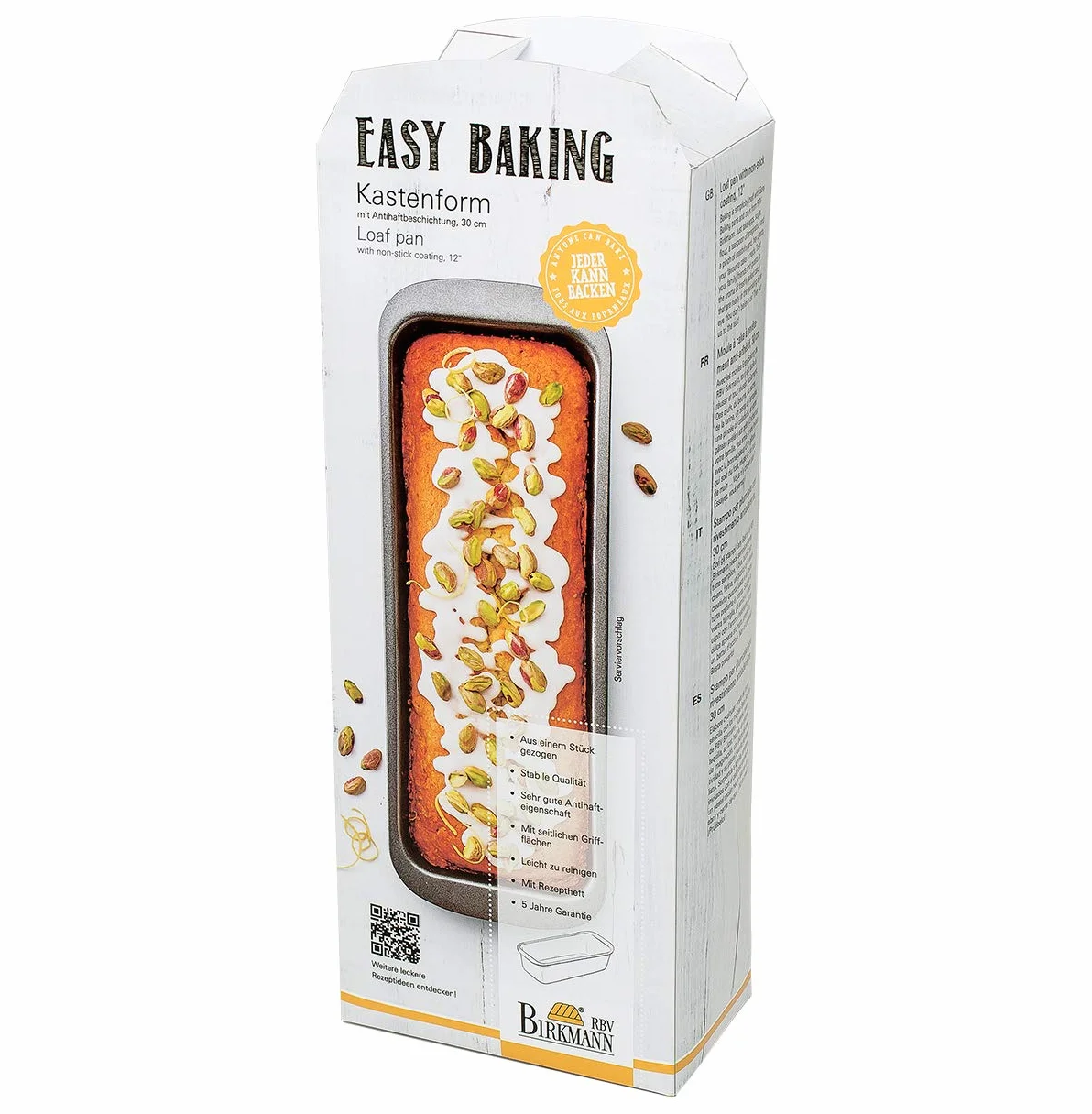 Birkmann, Easy Baking, 881075 forma do pieczenia ciast i chlebów, z bardzo wysoką krawędzią i powłoką zapobiegającą przywieraniu, 30 cm