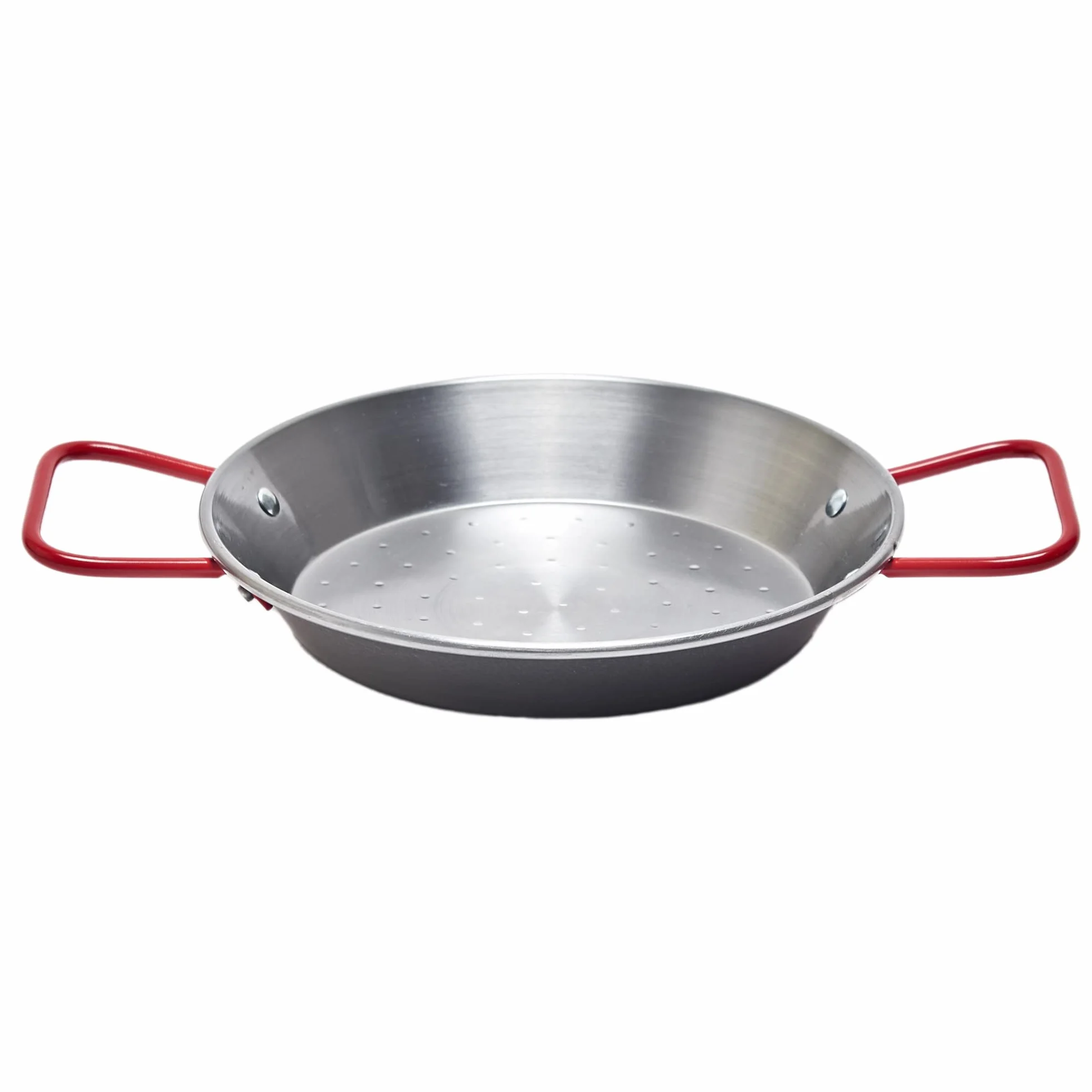 Garcima La Ideal Patelnia do paelli ze stali polerowanej, srebrna/czerwona, 20 cm