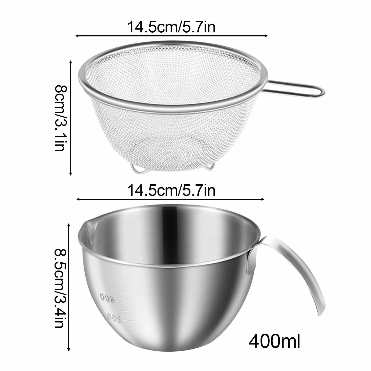 Mixing Bowl Set, Stainless Steel Colander, Draining Basket Bowl, Handle Strainer Bowls, Kitchen Prep Mixing Bowls, Food Washing Tool