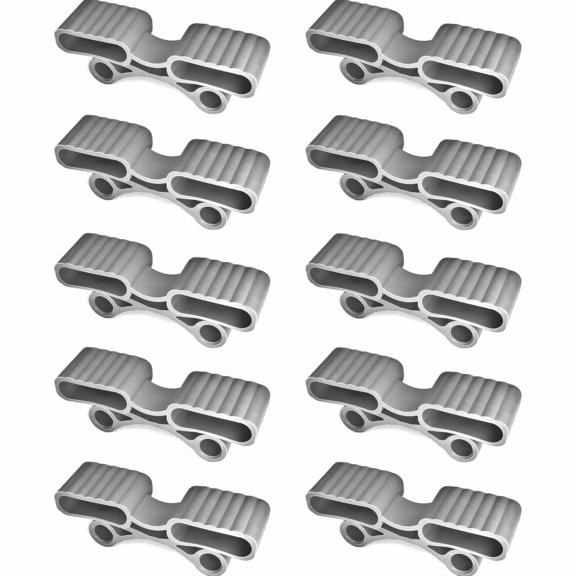 cyclingcolors 10 x stojak na listwy, stelaż listewkowy, 38 x 12 mm, elastyczna guma, szara, Duo