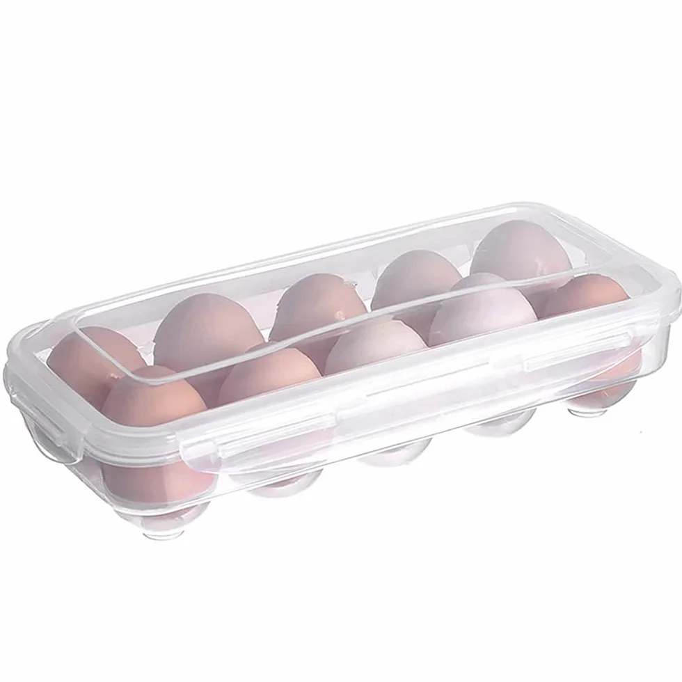 Anicy Pojemnik na jajka, pojemnik na 10 jajek, z tworzywa sztucznego, do lodówki, kuchni (przezroczysty)