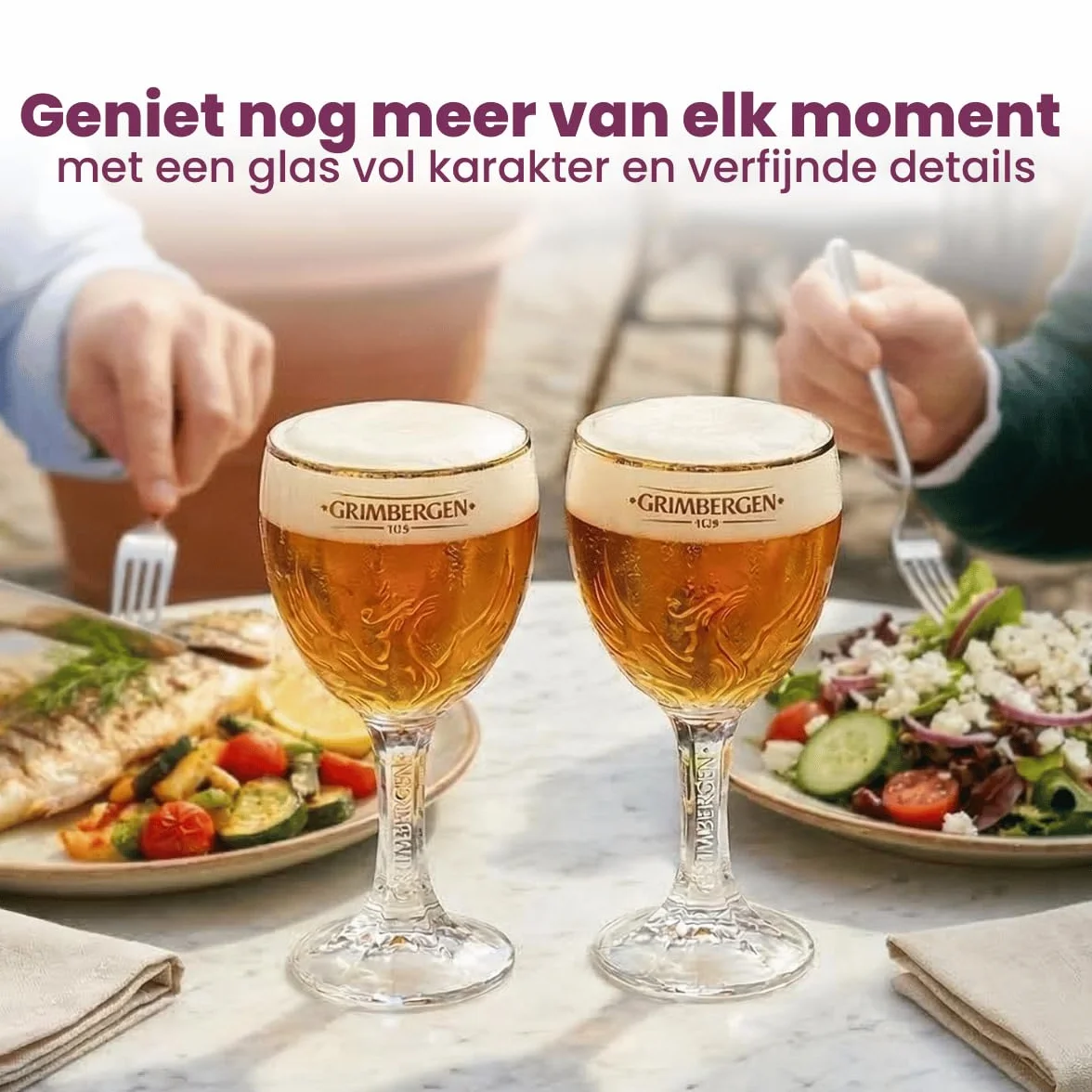 Grimbergen Szklanki do piwa z nóżką 330 ml - 4 sztuki
