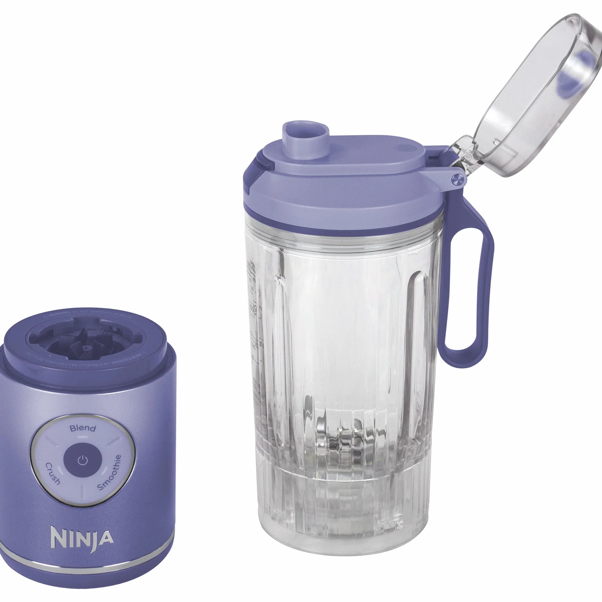 Ninja Blast Max Blender przenośny, 570 ml, akumulatorowy, kubek do blendowania i szczelna pokrywka, 3 funkcje blendowania, smoothie, koktajle proteinowe, lód i mrożone owoce, lawendowy, BC251EULD