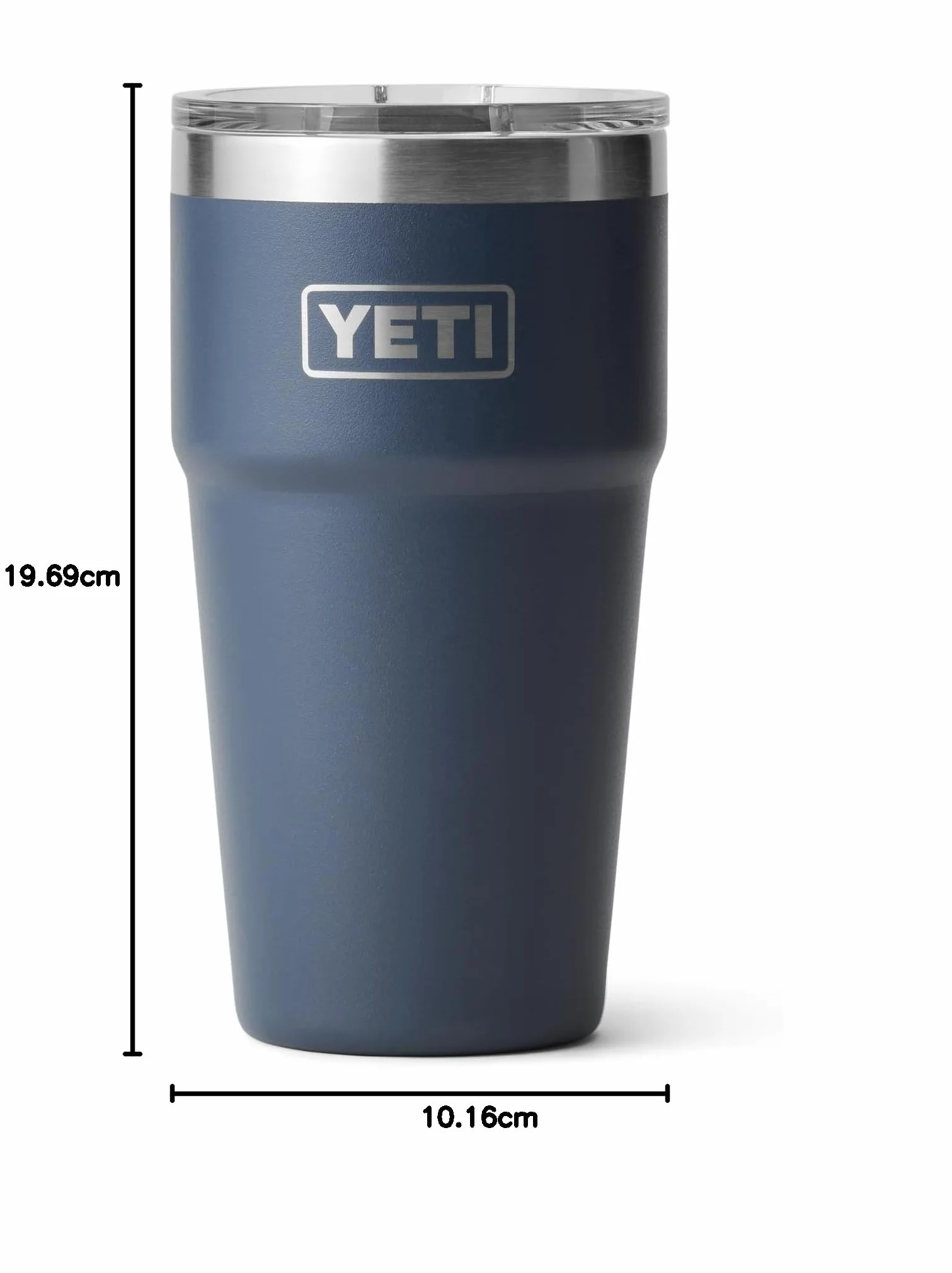 YETI Rambler 20 oz (591 ml) Stackable Cup with Removable Magslider Lid, Stainless Steel Vacuum Insulated Coffee Cup, Navy