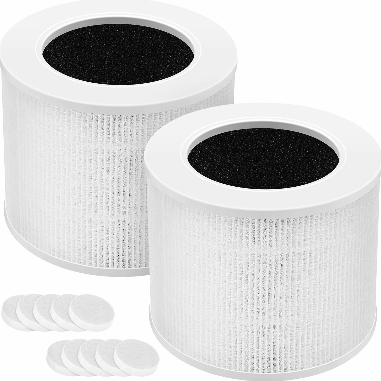 2-pak zamiennych filtrów HEPA kompatybilny z oczyszczaczem powietrza Levoit Core Mini-RF, system filtracji 3 w 1, filtr H13 True HEPA