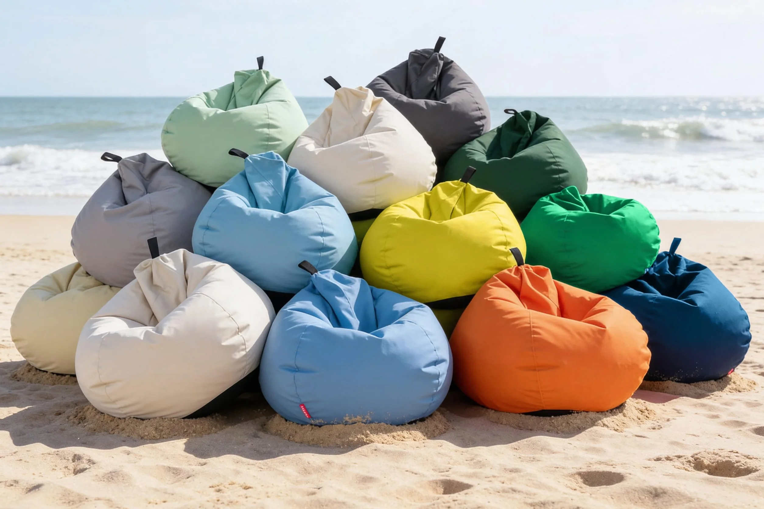 Ecopuf Oscar Outdoor - Pufa Worek, Sako, Miękki Fotel z Wypełnieniem - dla Dzieci i Dorosłych - do Domu i na Zewnątrz - z Mocnego Poliestru, z Uchwytem, Wodoodporny - 90x110cm - M1