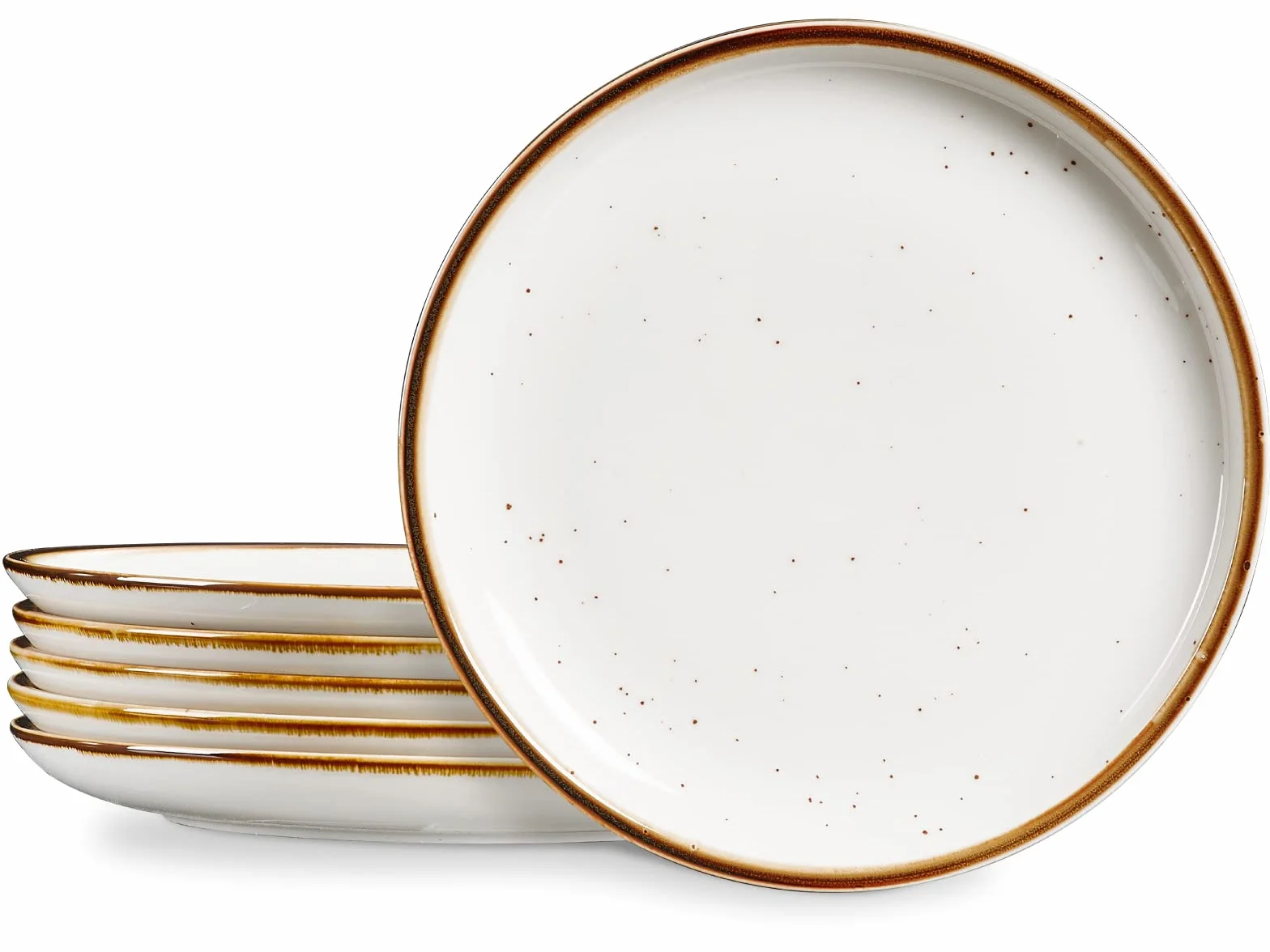 ONEMORE Zestaw 6 talerzy ceramicznych 21,5 cm porcelanowe rustykalne do piekarnika mikrofalowej zmywarki