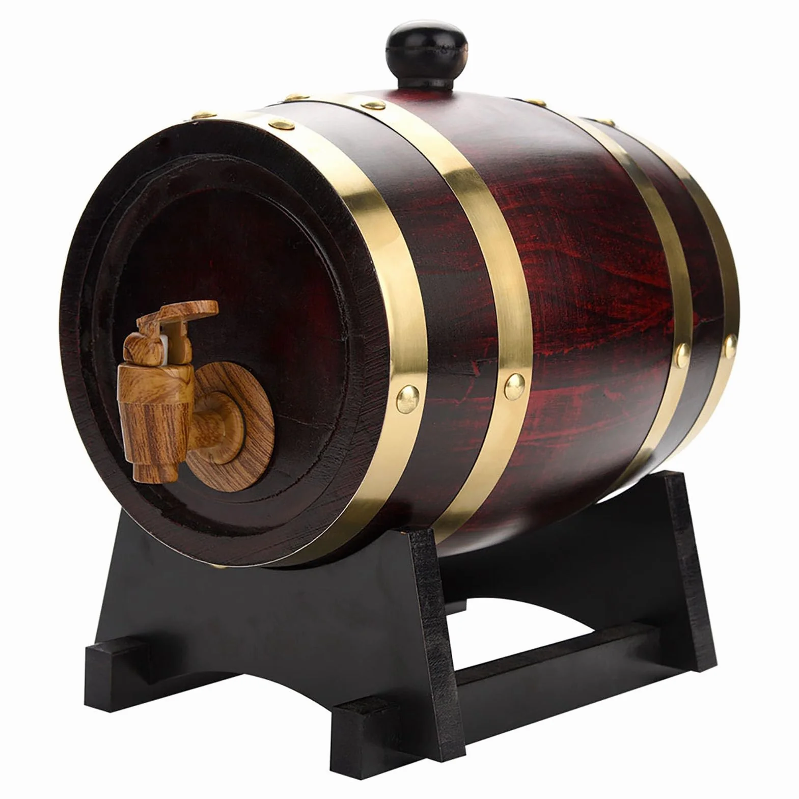 Ausla Beczka na wino z drewna dębowego Vintage na piwo, whisky, rum, porto, 1,5 l, 20 x 13,8 x 19,5 cm / 7,9 x 5,4 x 7,7 cala