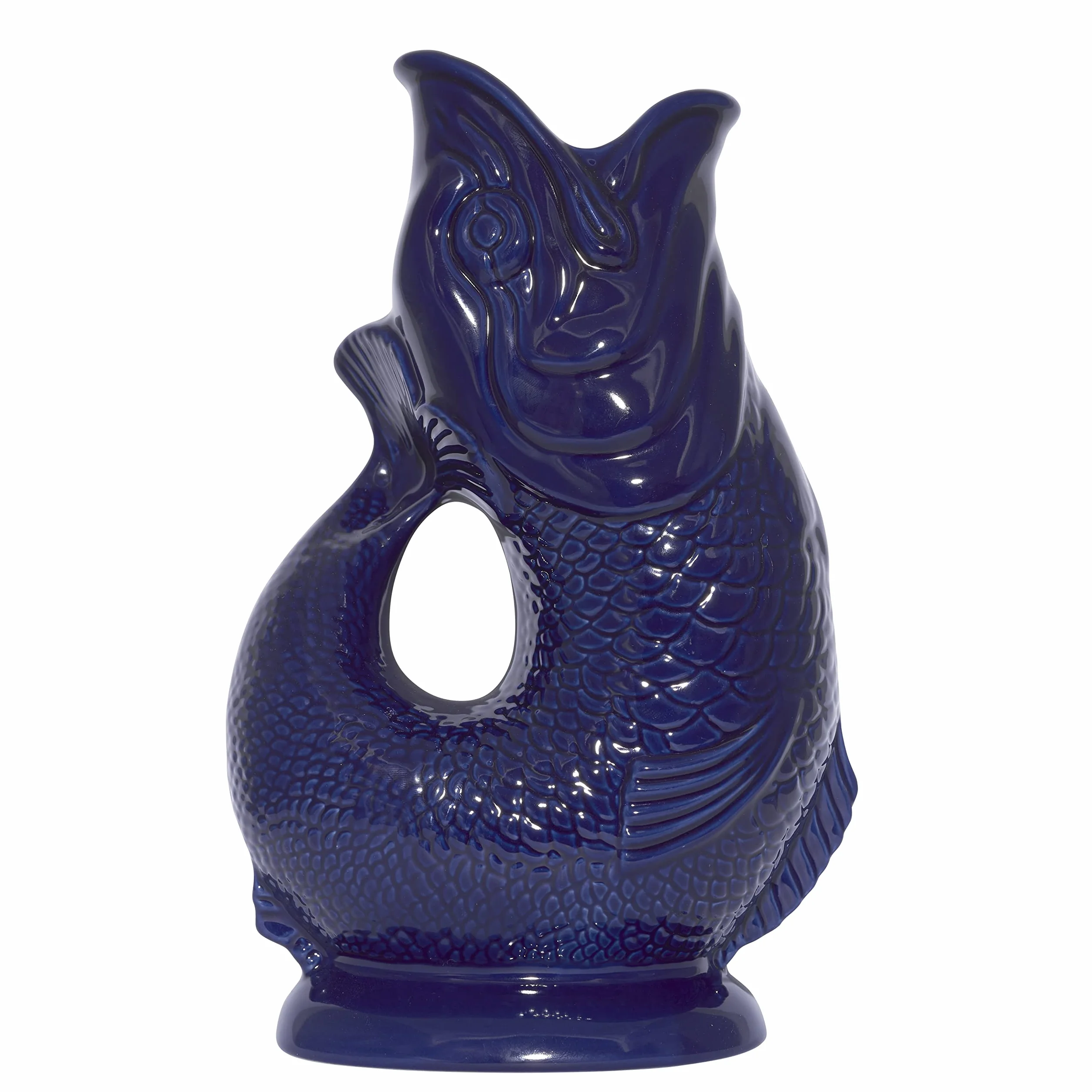 Gluckigluck Oryginalny ciemnoniebieski – błyszczący oryginał angielskiego Guggle Jugs – karafka ceramiczny dzbanek