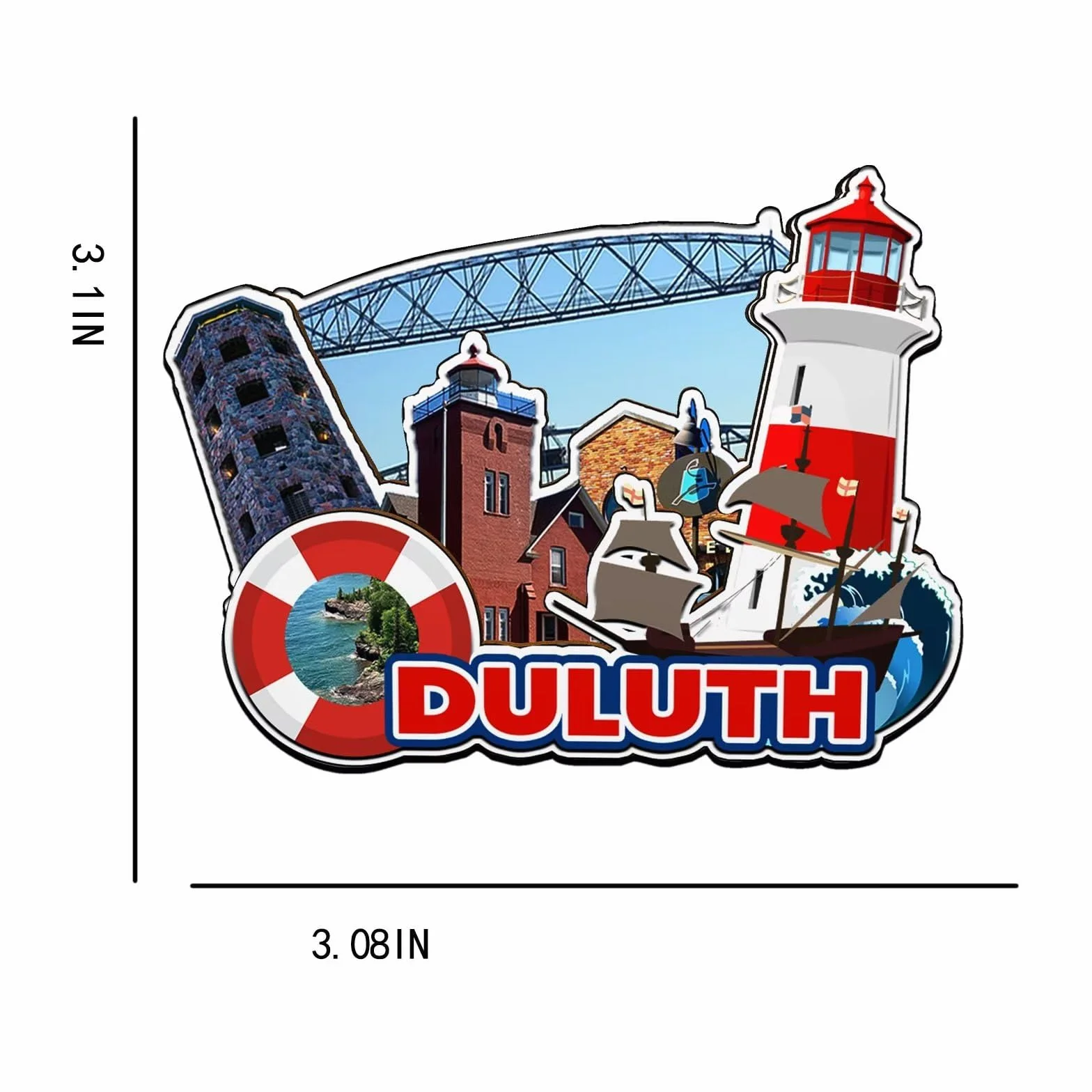 Duluth Minnesota USA magnes magnes na lodówkę drewniane zabytki 3D podróż kolekcjonerskie pamiątki dekoracja ręcznie robiona -2776