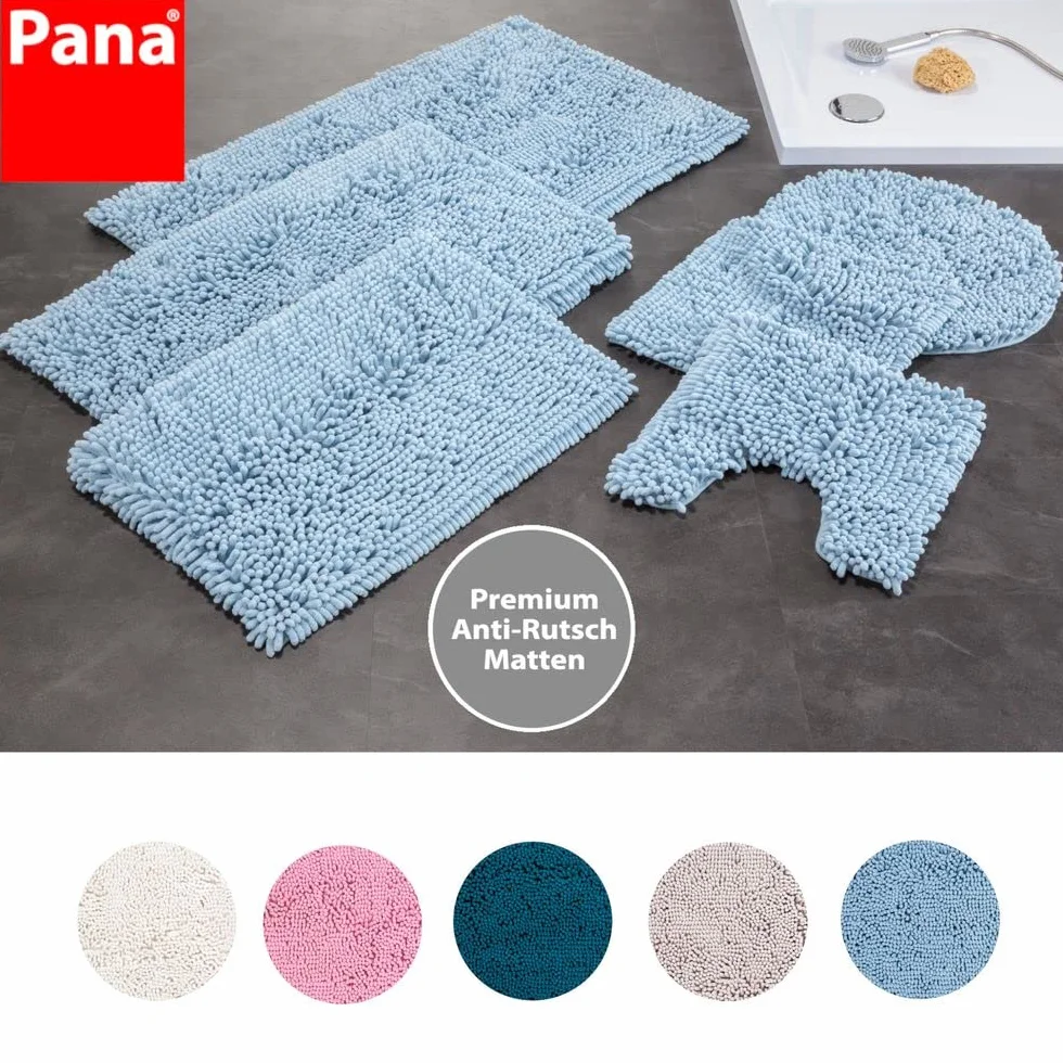 PANA® Premium szenilowa mata łazienkowa okrągła (Ø 56 cm) • okrągły dywanik łazienkowy z wyjątkowo miękkich włókien • chłonny i nadający się do prania • dywanik prysznicowy, dywanik łazienkowy, kolor: