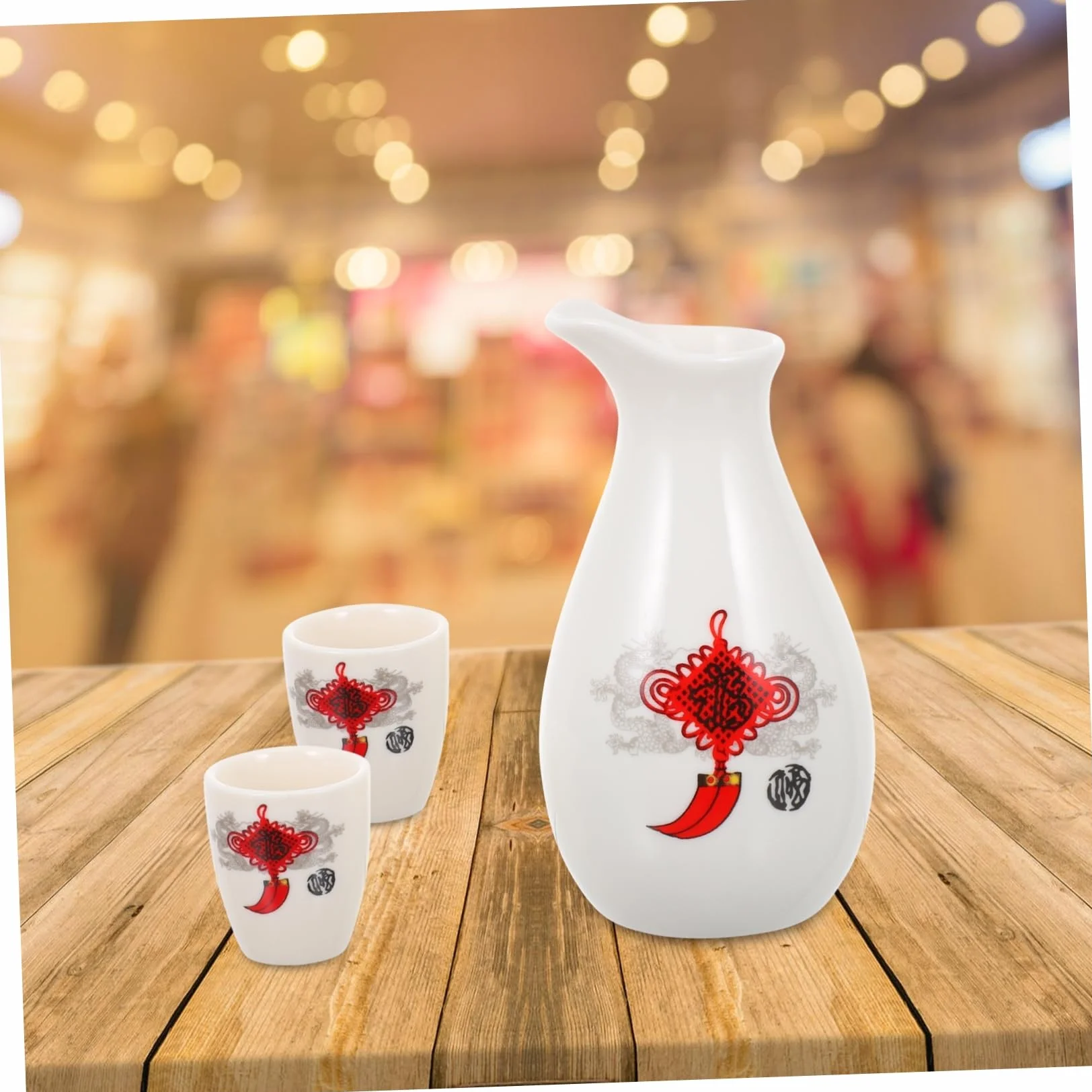 1zestaw Ceramiczny Do Sake z Filiżankami i Dzbanem Elegancka Praktyczny i Dekoracyjny Do Podawania Idealny Przyjęcia i Dekorację Domu
