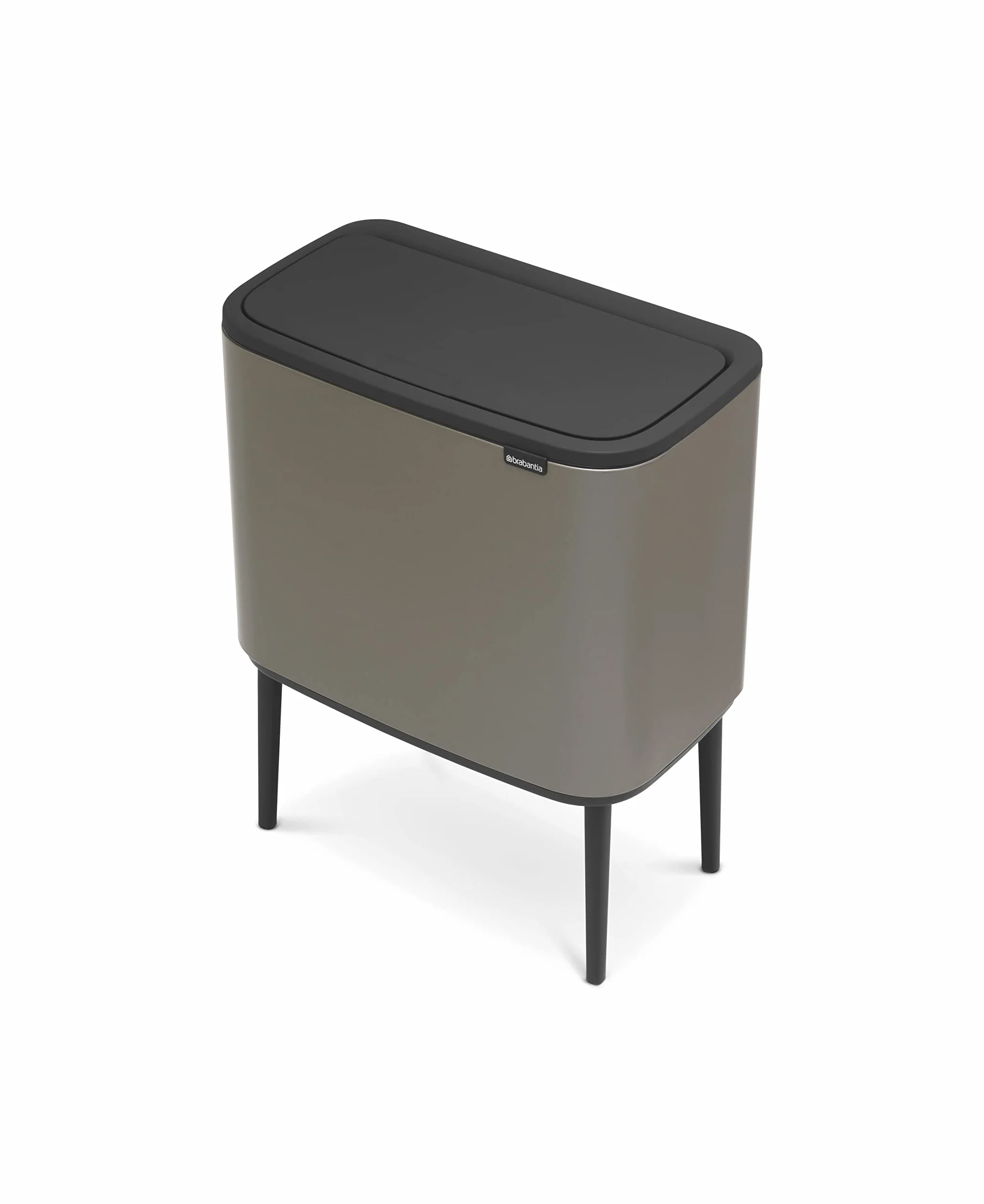 Brabantia - Bo Touch Bin 23+11L - Duży Kosz na Śmieci do Kuchni - Otwieranie Soft-Touch - Podwójny Kosz z Wyjmowanymi Wewnętrznymi Wiadrami - Dołączone Worki na Śmieci - Platinum - 54 x 31 x 68 cm