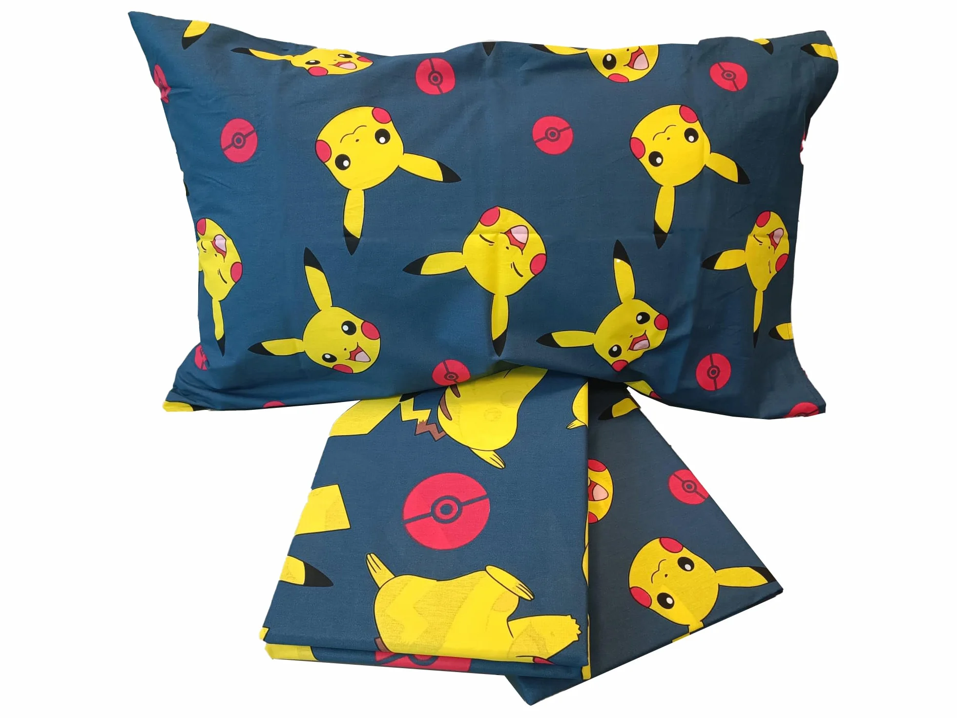Pokemon jednoosobowy zestaw pościeli bawełnianej z prześcieradłem i poszewką