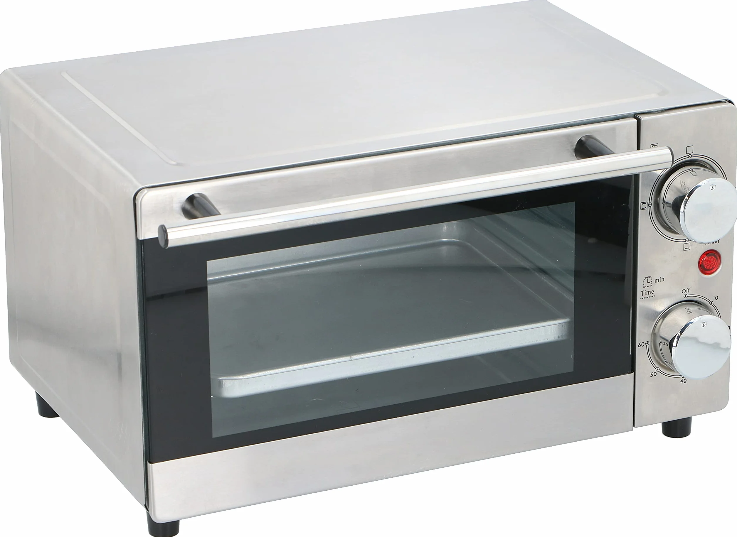 Mini piekarnik do ciężarówki / przyczepy kempingowej / łodzi / autobusu lub na kemping - stal nierdzewna, srebrny, 9 l, 34,5 x 23,5 x wys. 20 cm, 24 V / 300 W