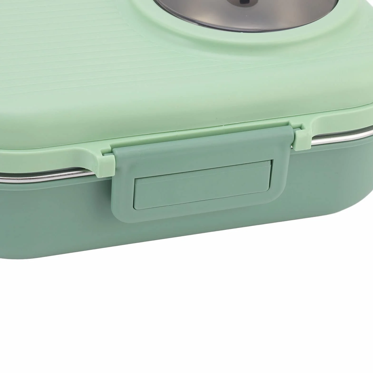 Bento Lunch Box, 1100ml Double Layer 3 Grid Design, 304 Thermal Lunch Box ze Stali Nierdzewnej z Pałeczkami Łyżka Miska na Zupę, Pojemnik na żywność dla Dzieci Studenci Dorośli(Zielony)