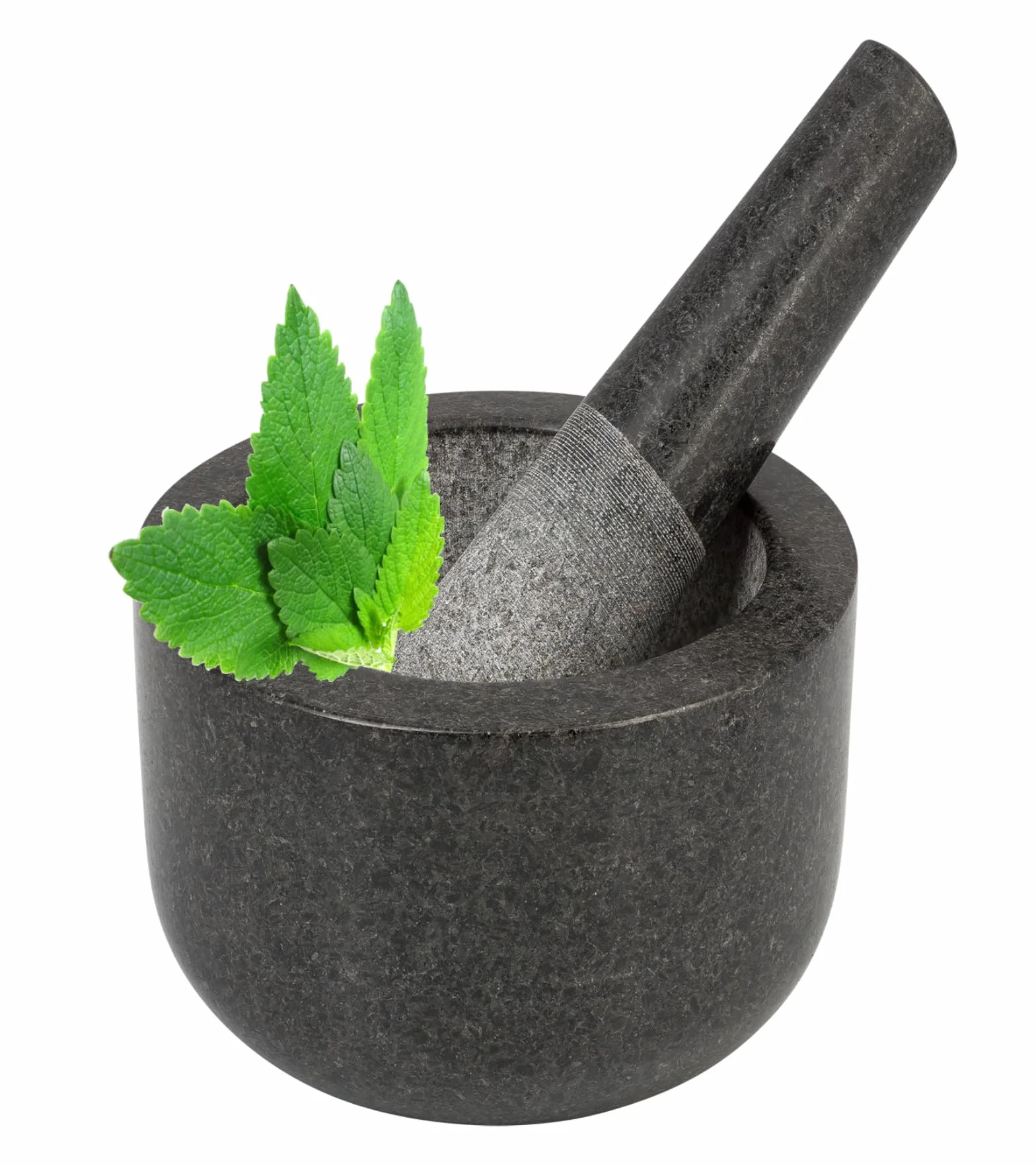 Smart-Planet Wysokiej jakości moździerz z tłuczkiem z granitu – poręczny masywny kamienny moździerz Ø 8,5 cm do przypraw pesto ziół – polerowany i łatwy w pielęgnacji