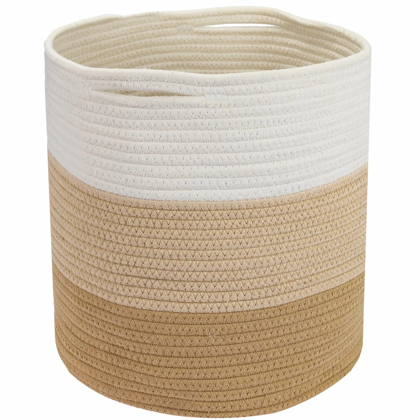 HMF Kosz do przechowywania okrągły pasuje do Kallax 31x31 cm biały/brązowy