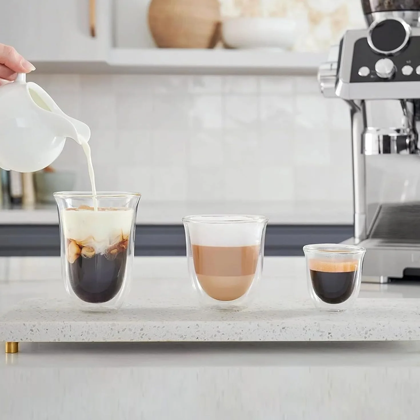 De'Longhi 5513296671 Szklanki, Przezroczysty, 60/90/220ml