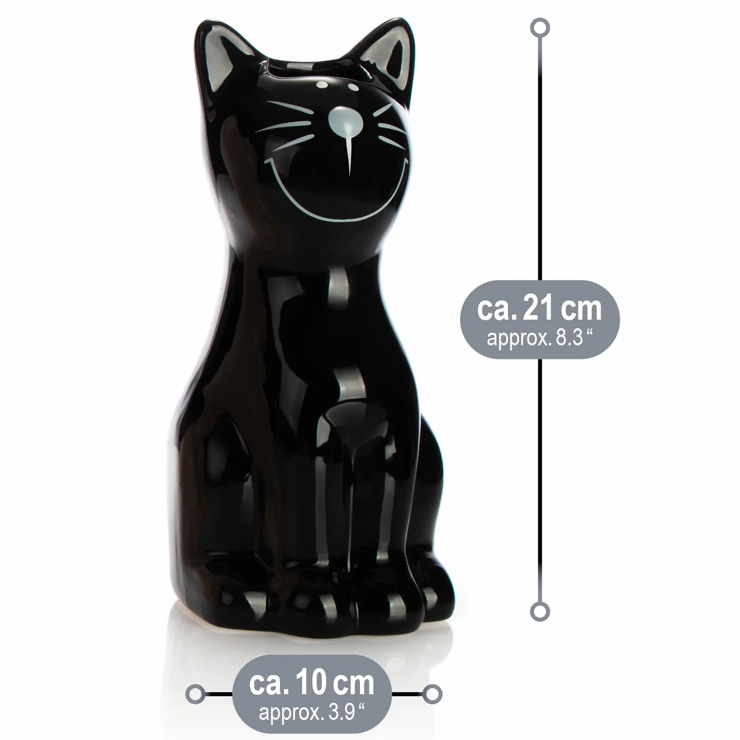 COM-FOUR® 3x ogrzewanie nawilzacza powietrza - grzejnikowy nawilzacz powietrza w kolorze bialym, czarnym, bezowym - parownik wody grzewczej wykonany z ceramiki w stylu kota (03 sztuki - kat)