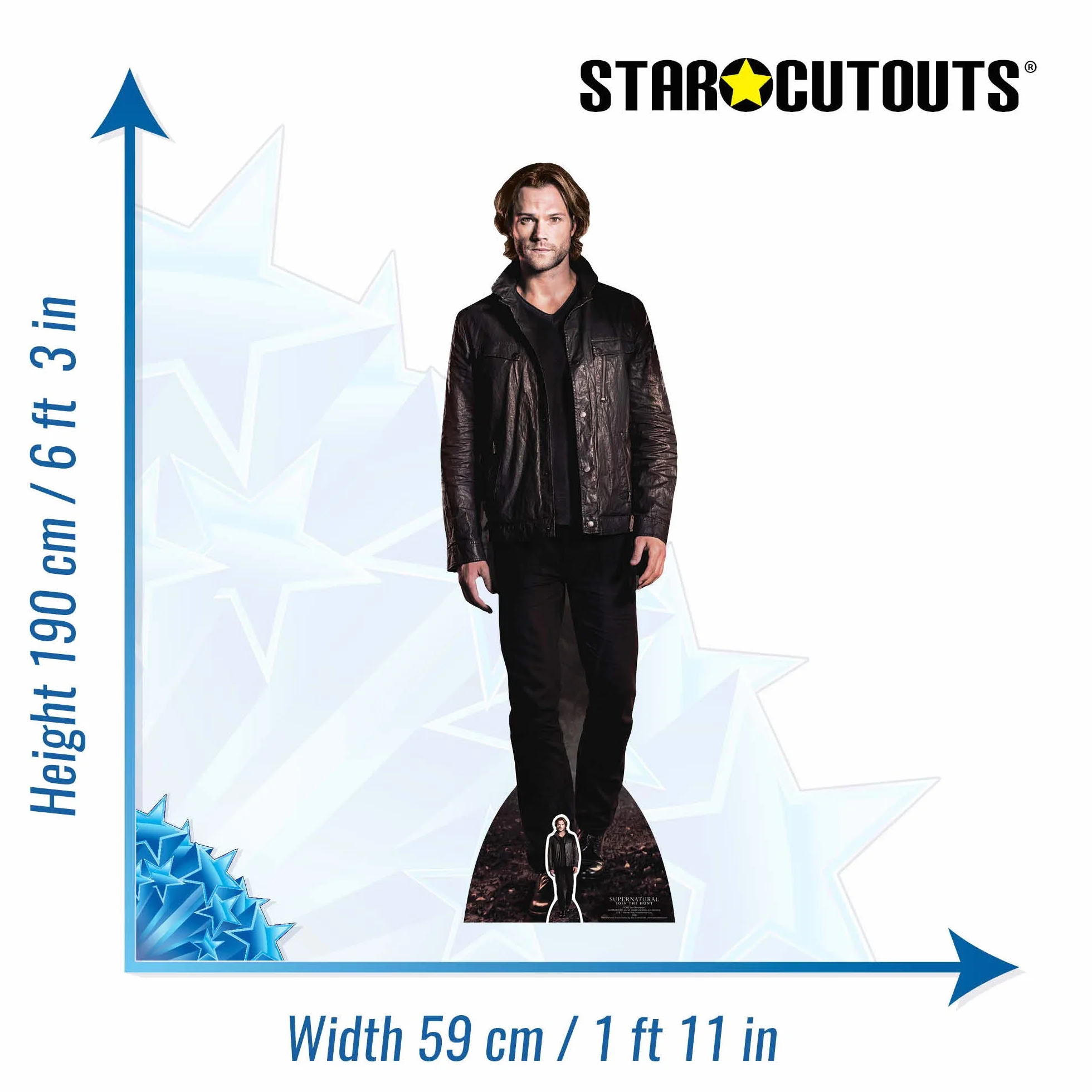 Star Cutouts Ltd SC982 Sam Winchester karton wycięty z mini blatem 190 x 59 x 190 cm wielokolorowy