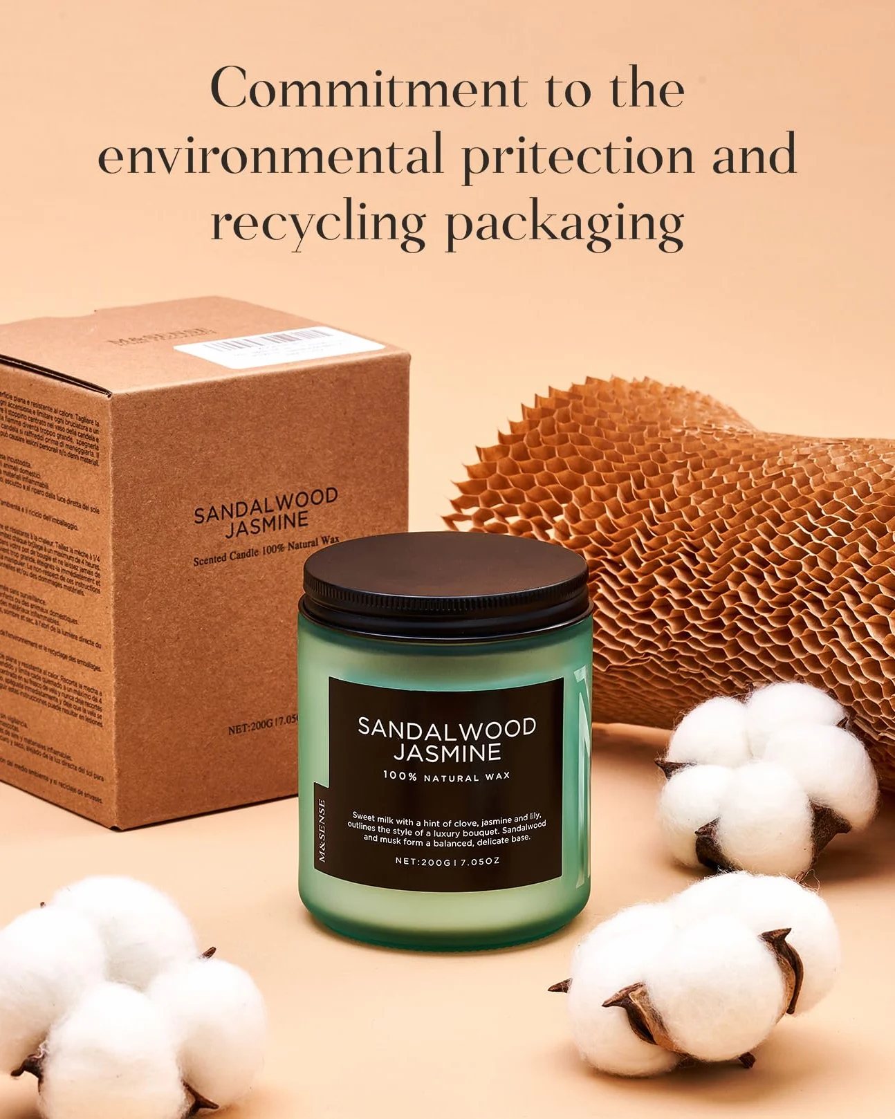 M&SENSE Świeca Sojowa Kwiat Wiśni 200g 50h Aromaterapia