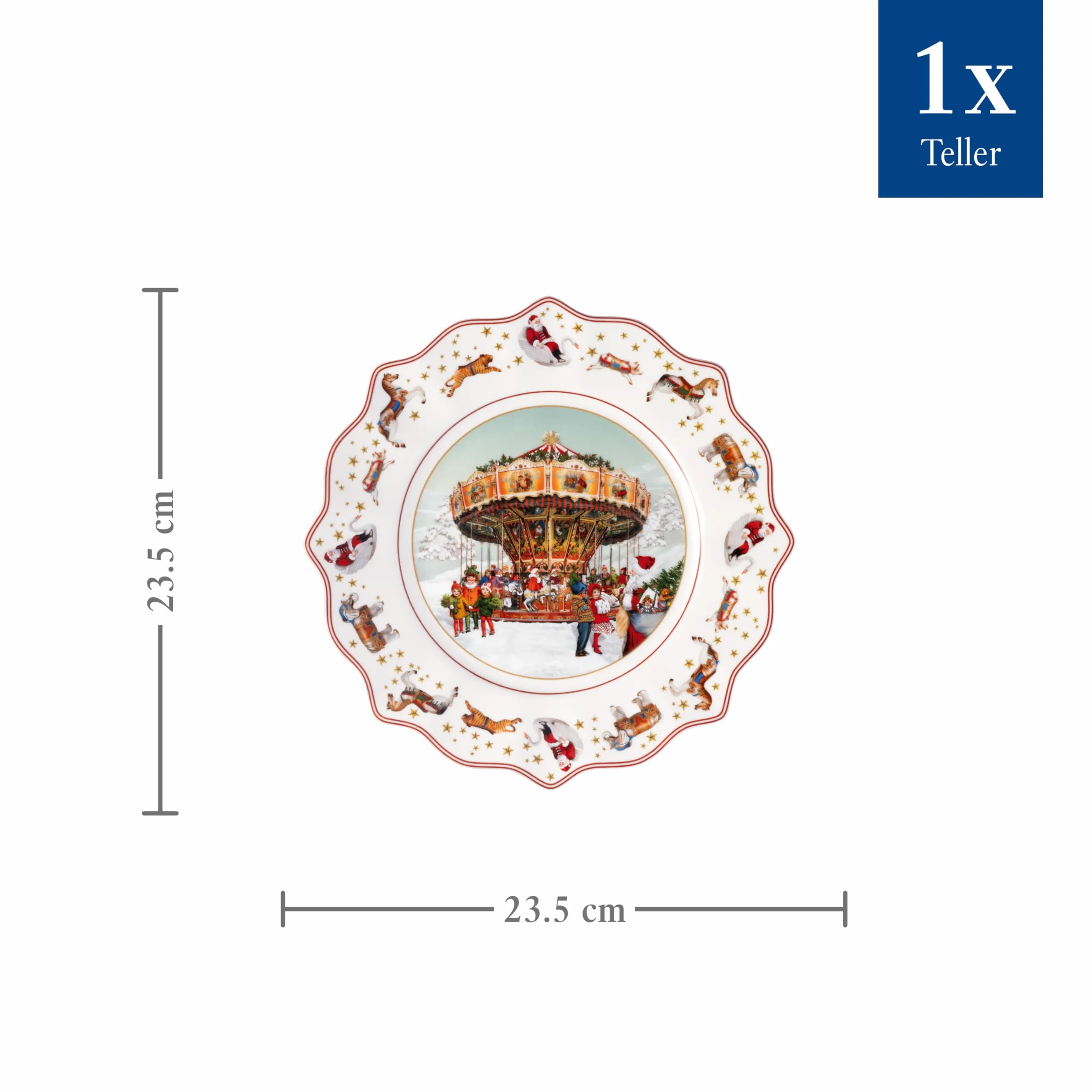 Villeroy & Boch – Annual Christmas Edition, talerz, edycja 2024, porcelana Premium, ekskluzywny przedmiot kolekcjonerski, 23,5 x 23,5 x 3 cm