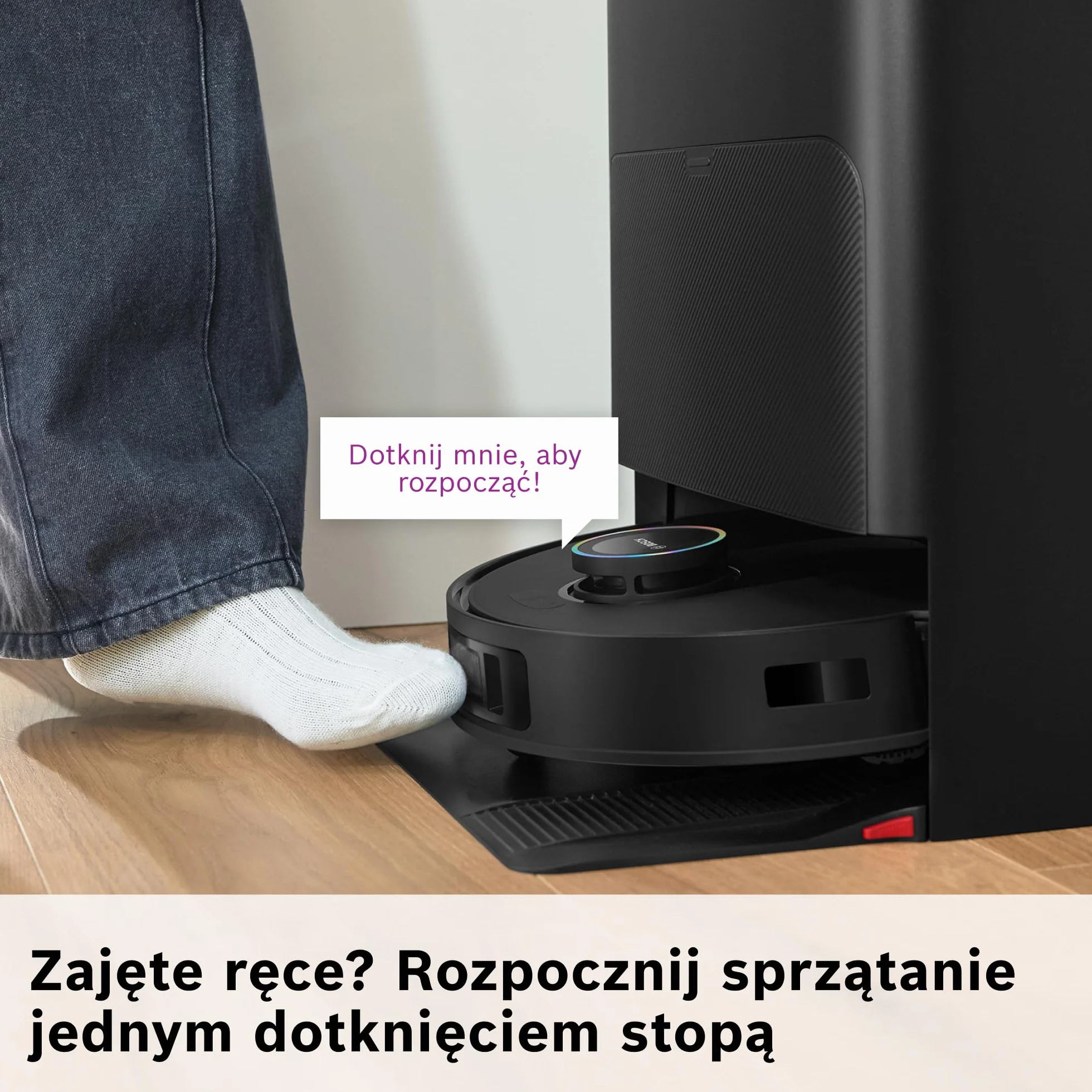 Bosch Spotless Max Cam Robot sprzątający, moc ssania 11000Pa, stacja czyszcząca, Smart Vision, Home Connect, czarny