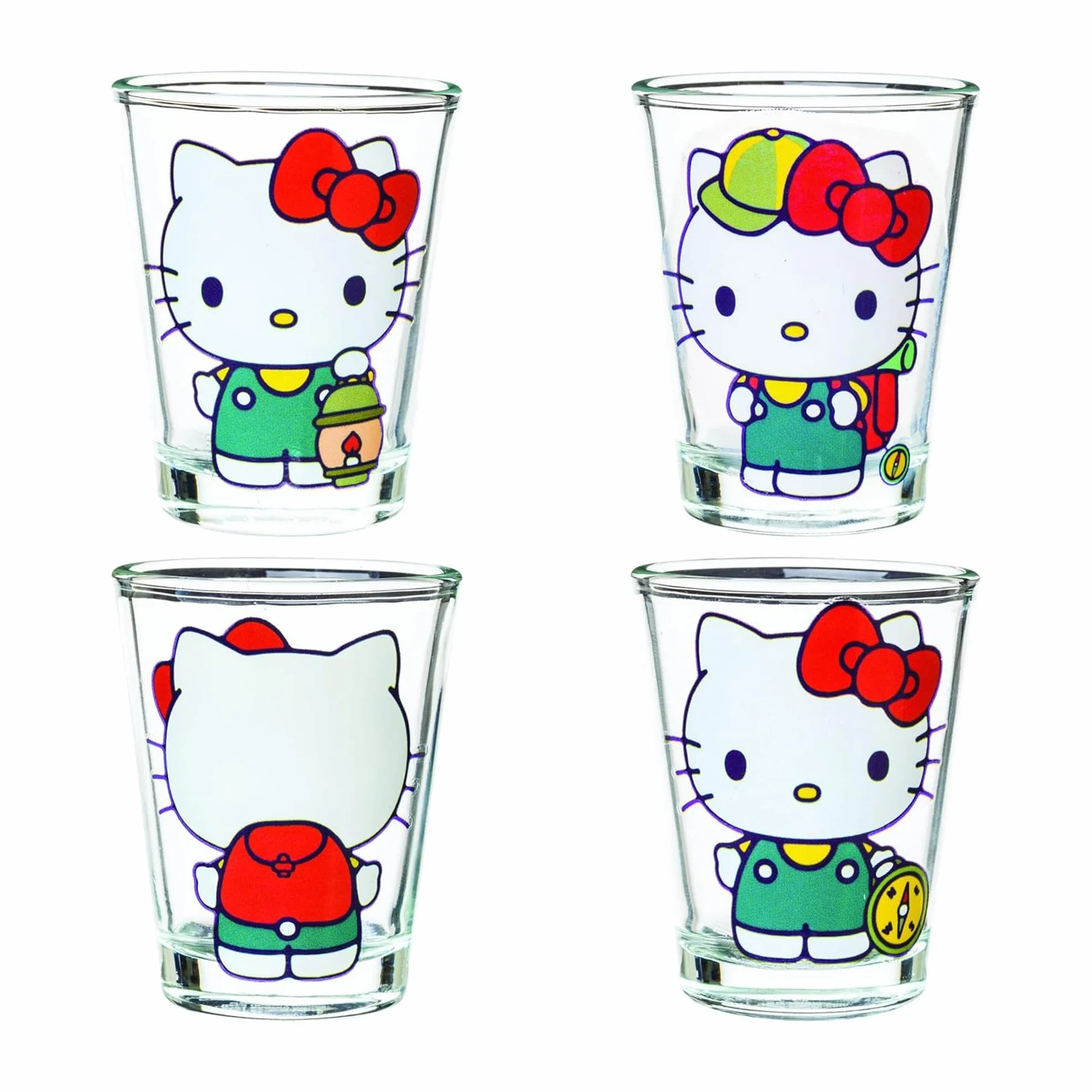 Silver Buffalo Sanrio Hello Kitty Camping 4-pak mini szklany zestaw 42,5 g