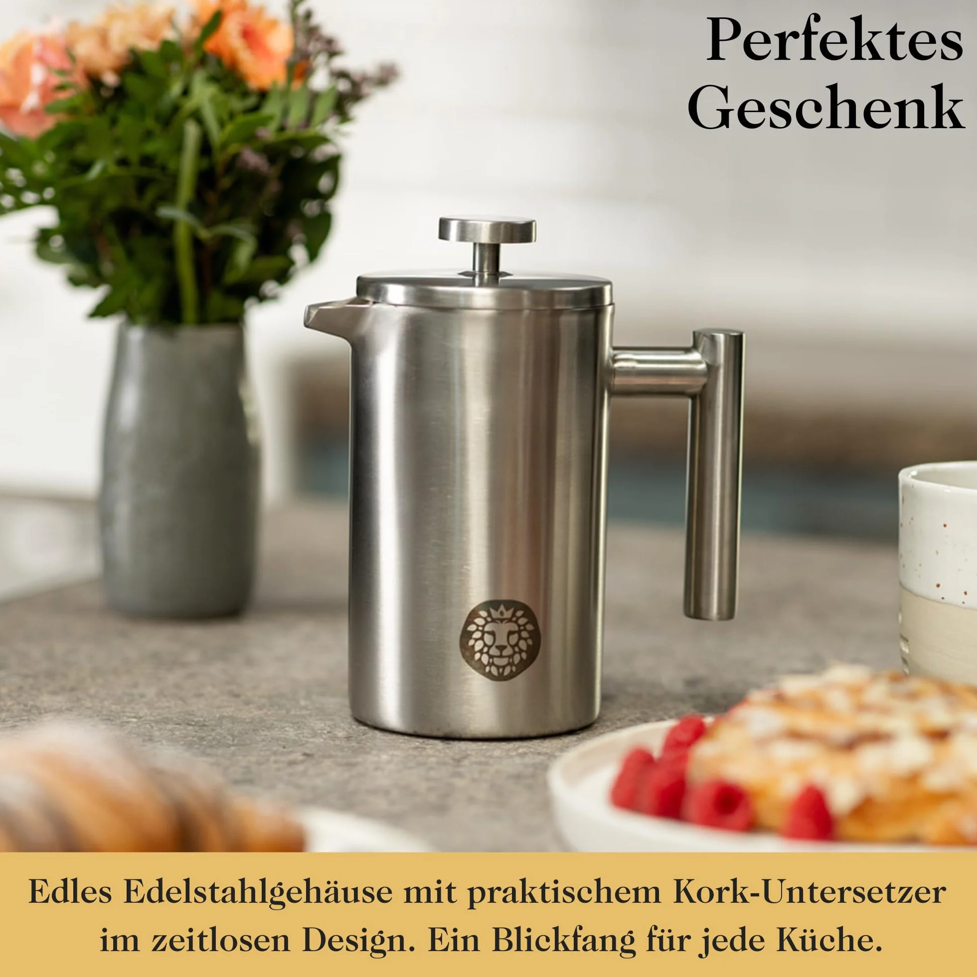 Barista Royal French Press - Wysokiej jakości praska francuska z funkcją podtrzymywania temperatury - Zaparzacz do kawy - 600 ml