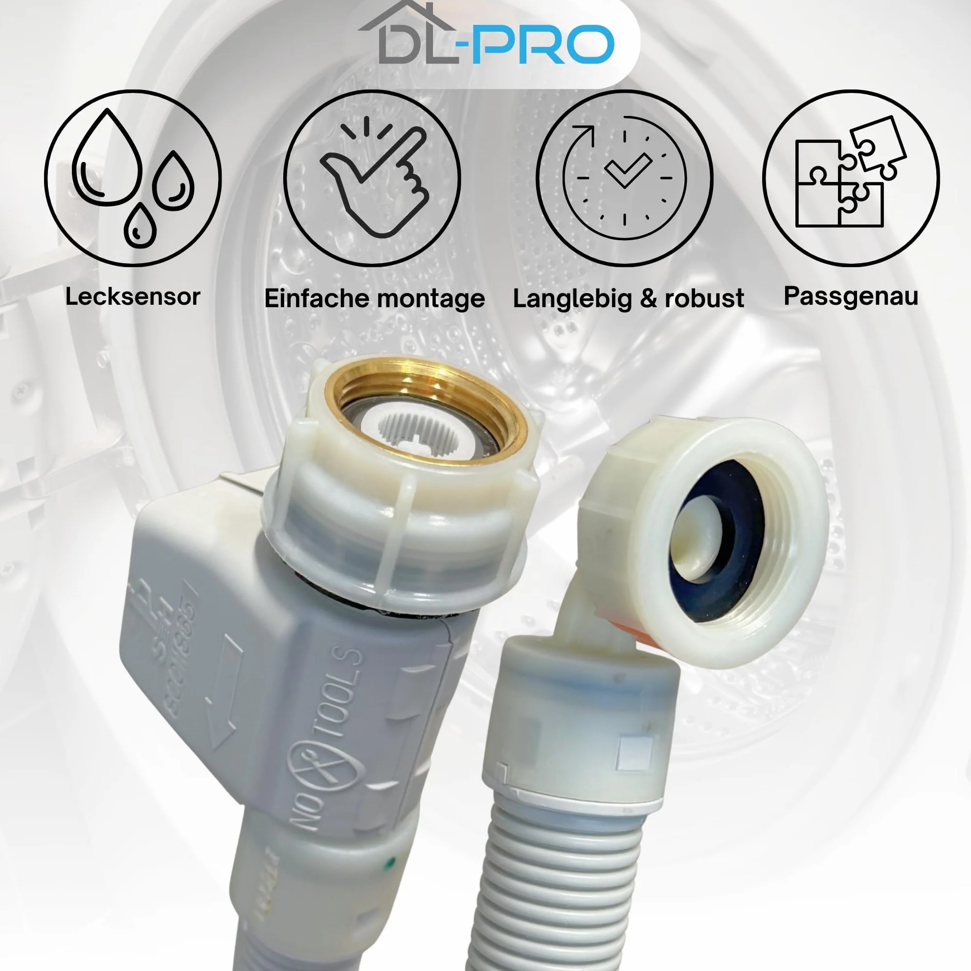 Wąż Aquastop DL-pro 1,5 m G 3/10.2 cm 60°C do pralek Bosch Siemens Constructa Balay