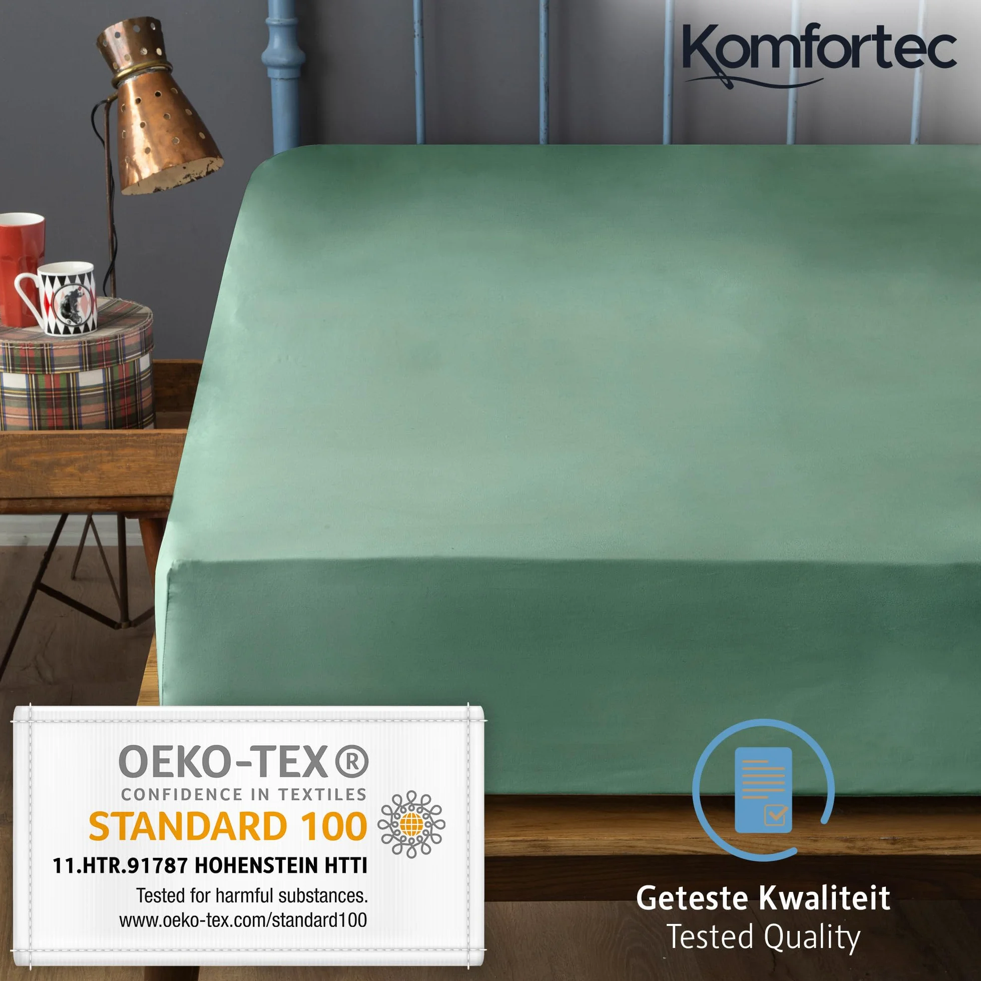Komfortec Prześcieradło z gumką z dżerseju, 100% bawełny, 160 x 200 cm, 135 g/m², miękkie, oddychające i przyjazne dla skóry, z gumką dookoła – certyfikat Oeko-Tex – do treningu bokserskiego, toppera