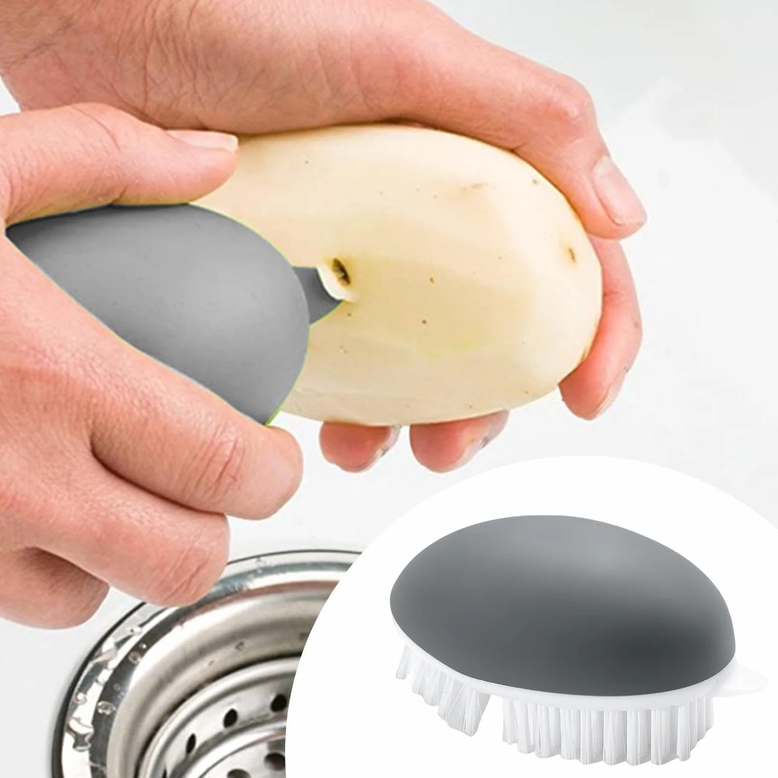 Vegetable Brush Scrubber | Vegetable Cleaning Brush | Soft Veggie Scrubber | Adorable Veggie Scrubber | Fruit Brush Scrubber | Portable Vegetable Brush Scrubber For Potatoes, Eggs & Mushrooms
