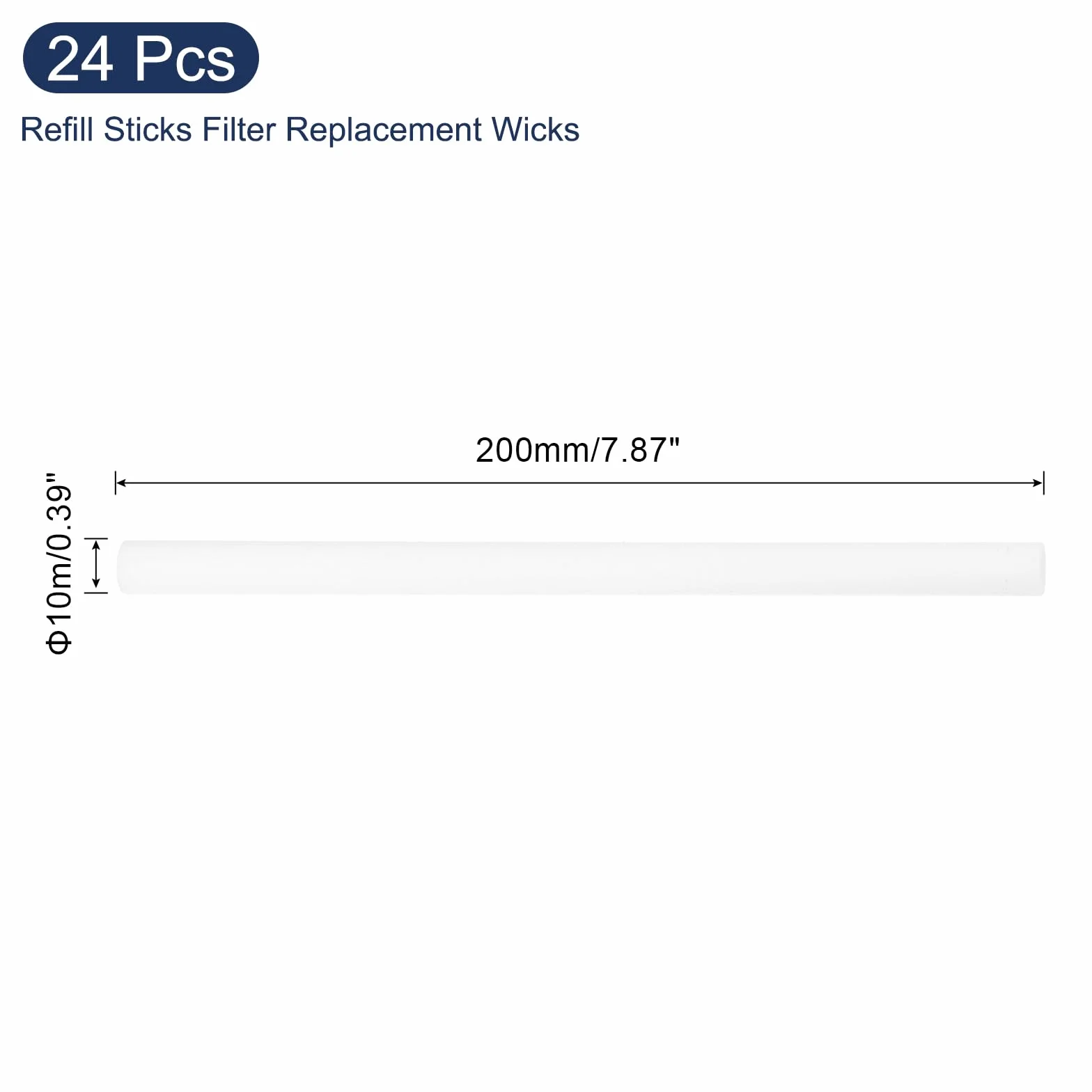 QUARKZMAN 24 sztuki bawełnianych prętów nawilżających, 10 x 200 mm pałeczki do uzupełniania, filtry zapasowe, nawilżacz powietrza, filtr bawełny, podróże uzupełniające, mini nawilżacz powietrza,