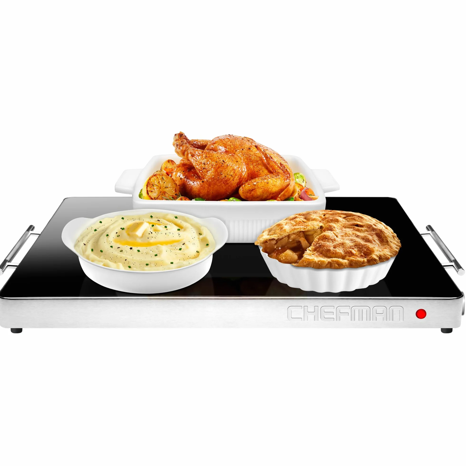 Chefman Elektryczna tacka grzewcza/Trivet z regulacją temperatury, 21 x 16, stal nierdzewna