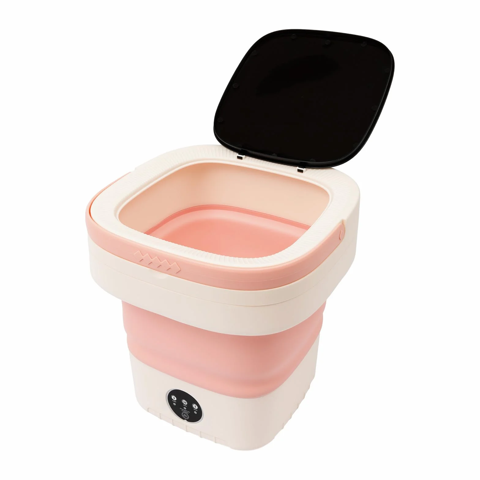 Mini pralka składana, przenośna pralka z wirą, 36 W, 12 l, do kampera, bielizny, na kemping, do pralni, mieszkania, zielona [klasa energetyczna B] (różowa)