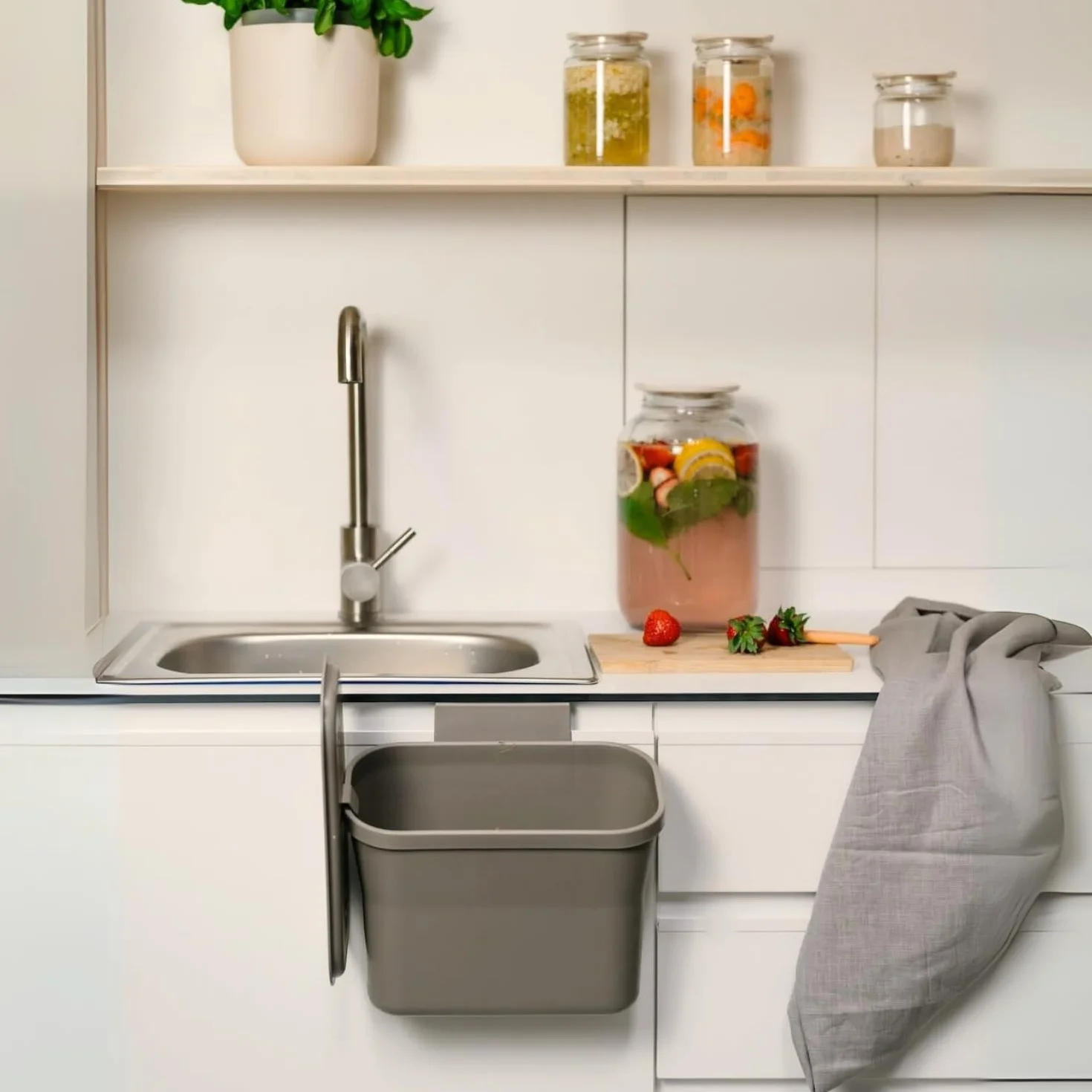 Plastia Urbalive Design wiszący kosz na odpady organiczne kuchnia (taupe)
